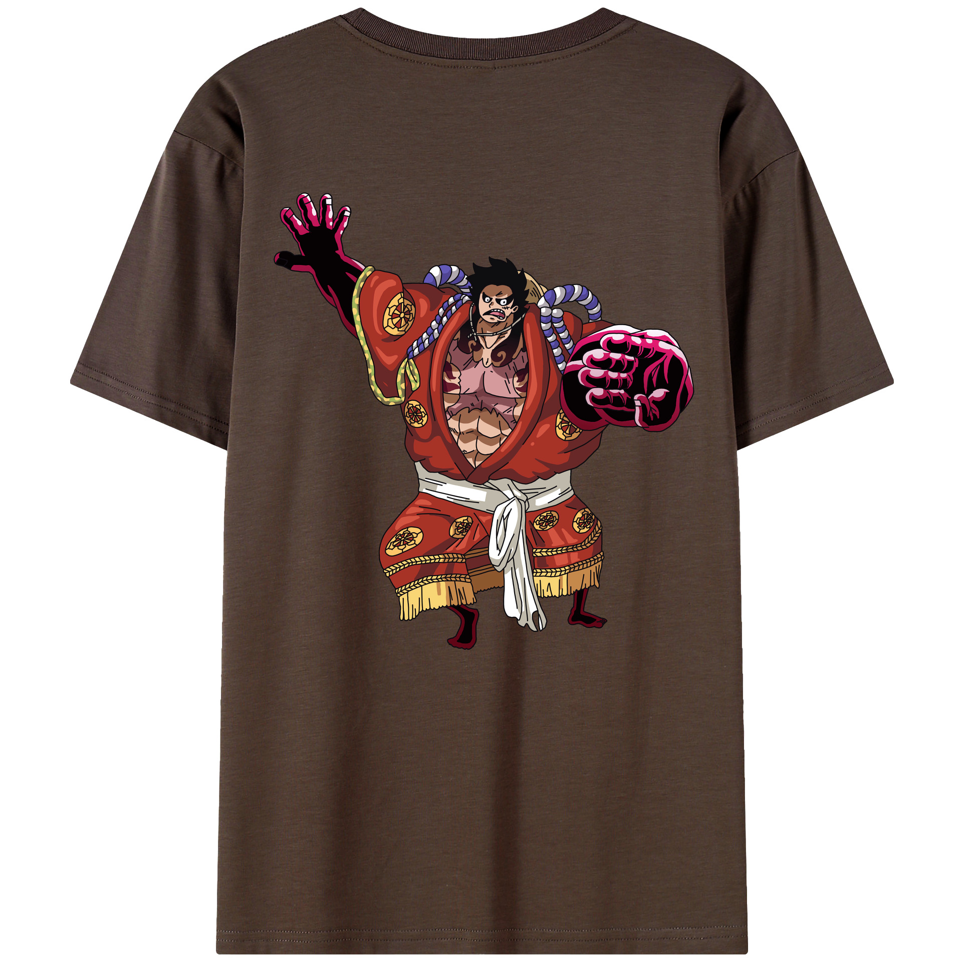 ワンピース モンキー・D・ルフィ ONE PIECE Monkey D. Luffy 綿100％半袖Tシャツ（背面プリント）