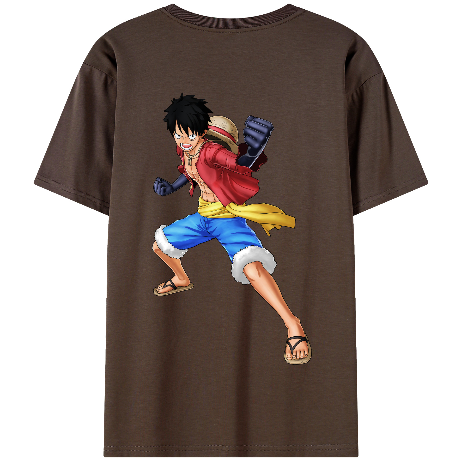 ワンピース モンキー・D・ルフィ ONE PIECE Monkey D. Luffy 綿100％半袖Tシャツ（背面プリント）