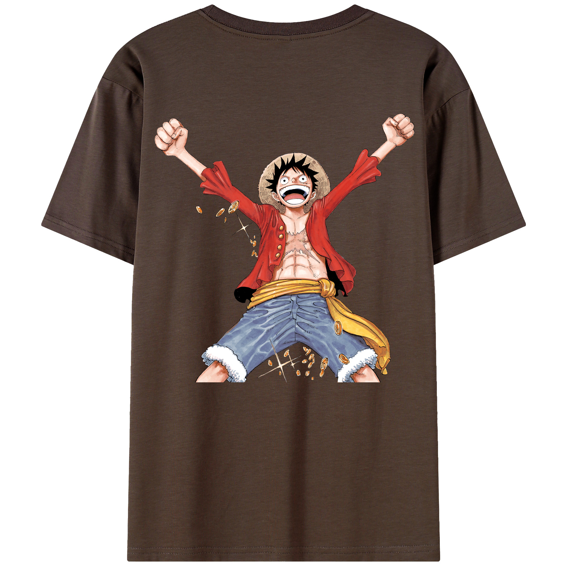 ワンピース モンキー・D・ルフィ ONE PIECE Monkey D. Luffy 綿100％半袖Tシャツ（背面プリント）