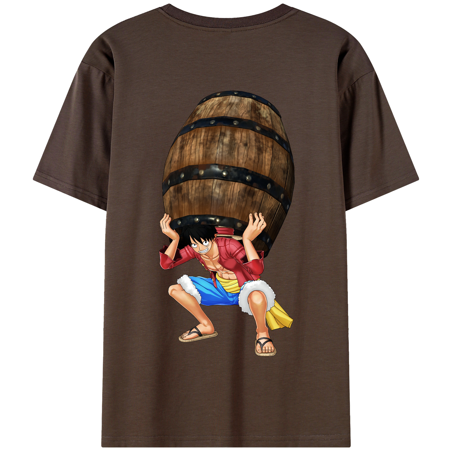 ワンピース モンキー・D・ルフィ ONE PIECE Monkey D. Luffy 綿100％半袖Tシャツ（背面プリント）
