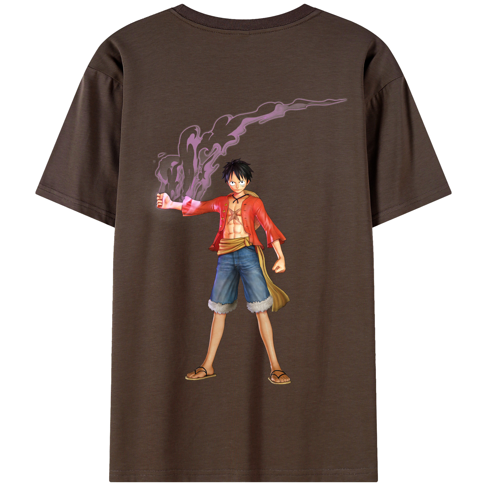 ワンピース モンキー・D・ルフィ ONE PIECE Monkey D. Luffy 綿100％半袖Tシャツ（背面プリント）