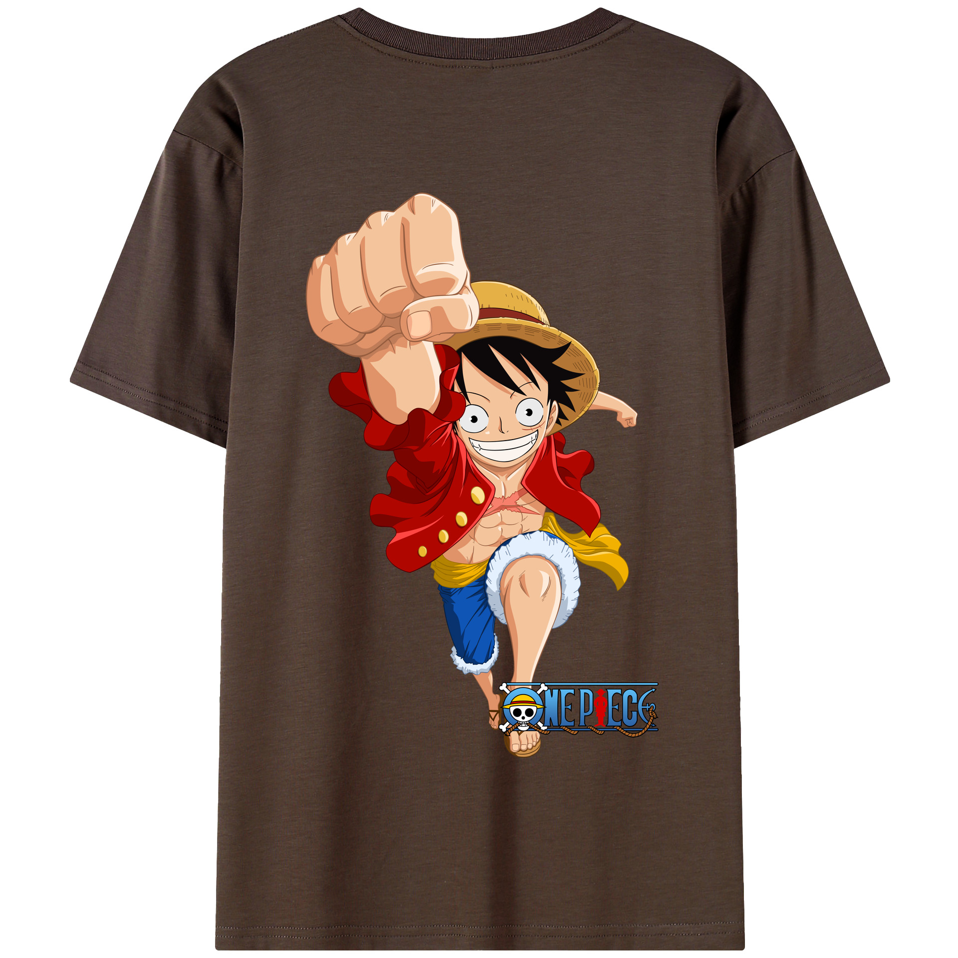 ワンピース モンキー・D・ルフィ ONE PIECE Monkey D. Luffy 綿100％半袖Tシャツ（背面プリント）
