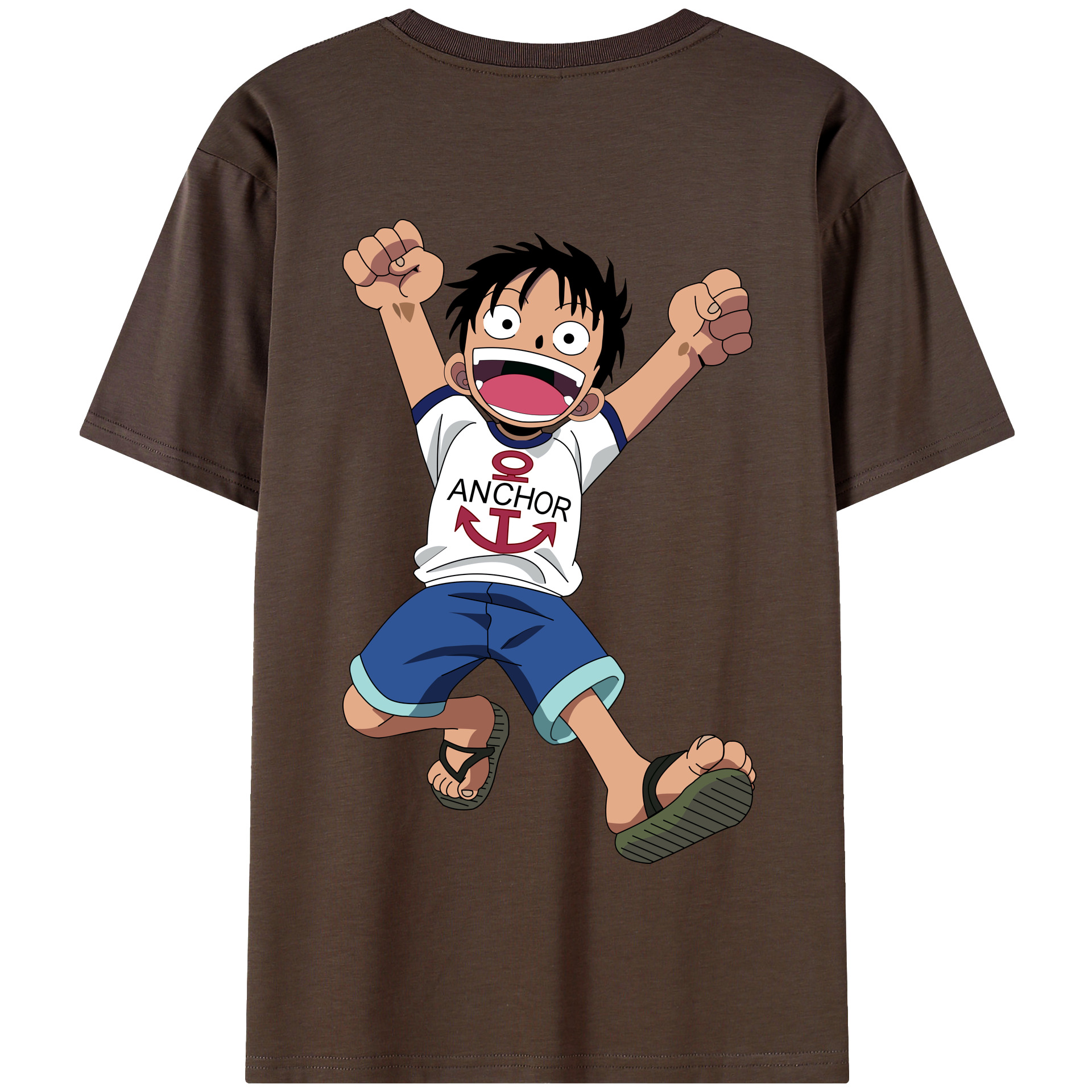 ワンピース モンキー・D・ルフィ ONE PIECE Monkey D. Luffy 綿100％半袖Tシャツ（背面プリント）