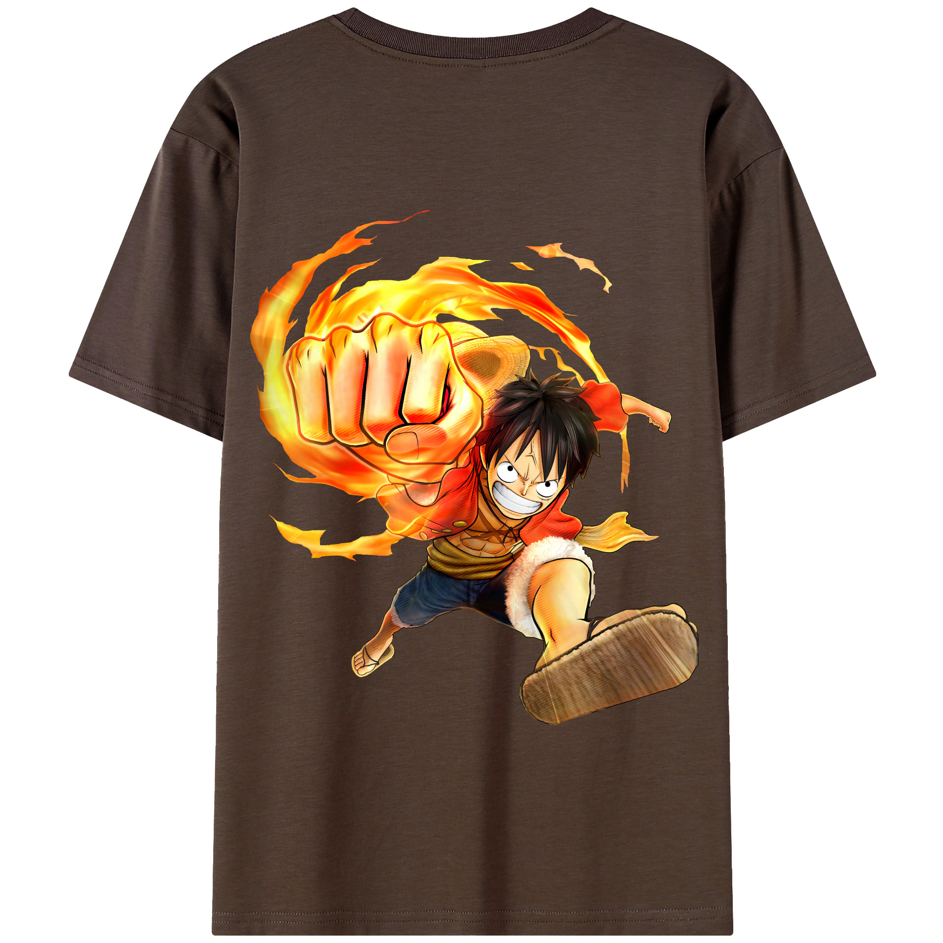 ワンピース モンキー・D・ルフィ ONE PIECE Monkey D. Luffy 綿100％半袖Tシャツ（背面プリント）