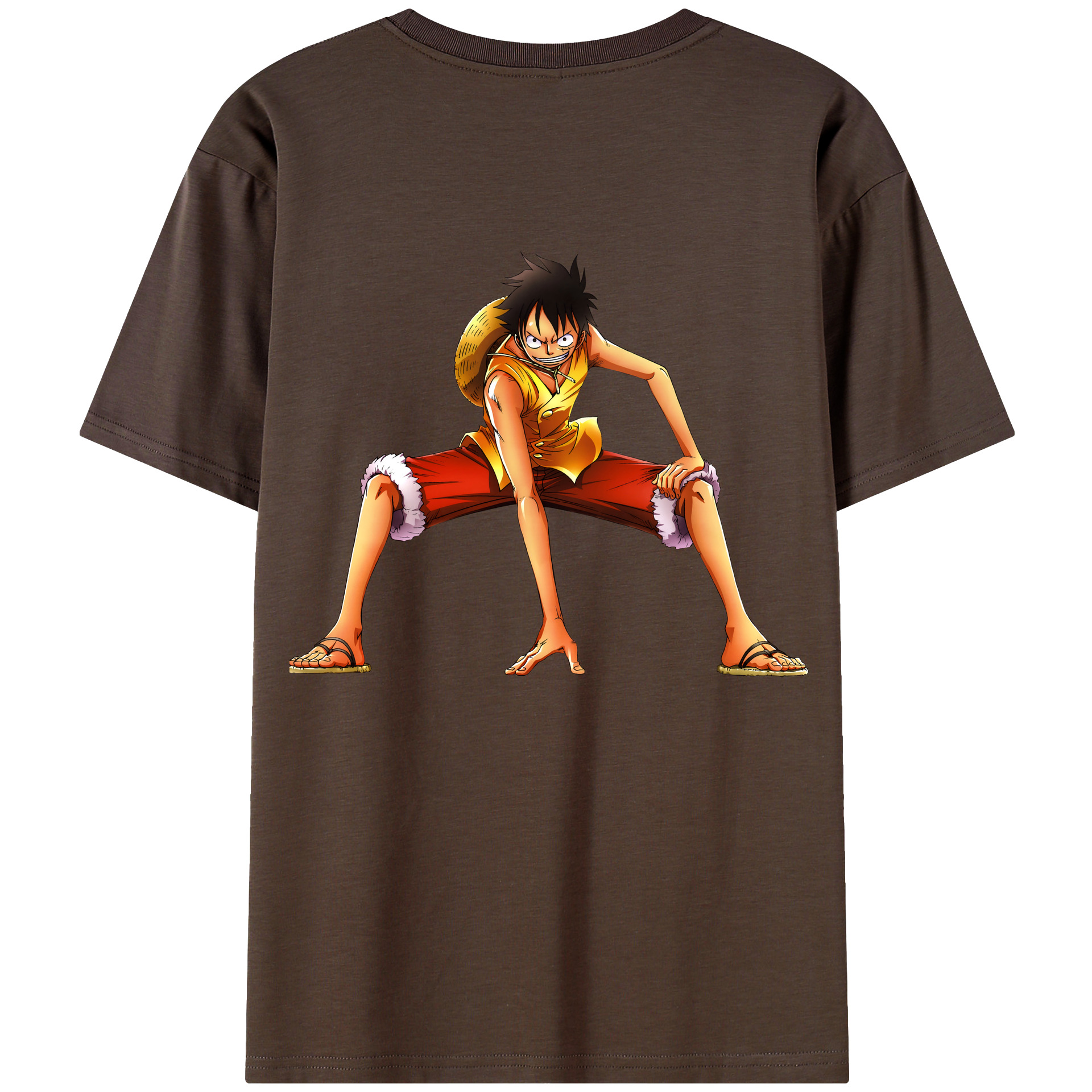 ワンピース モンキー・D・ルフィ ONE PIECE Monkey D. Luffy 綿100％半袖Tシャツ（背面プリント）