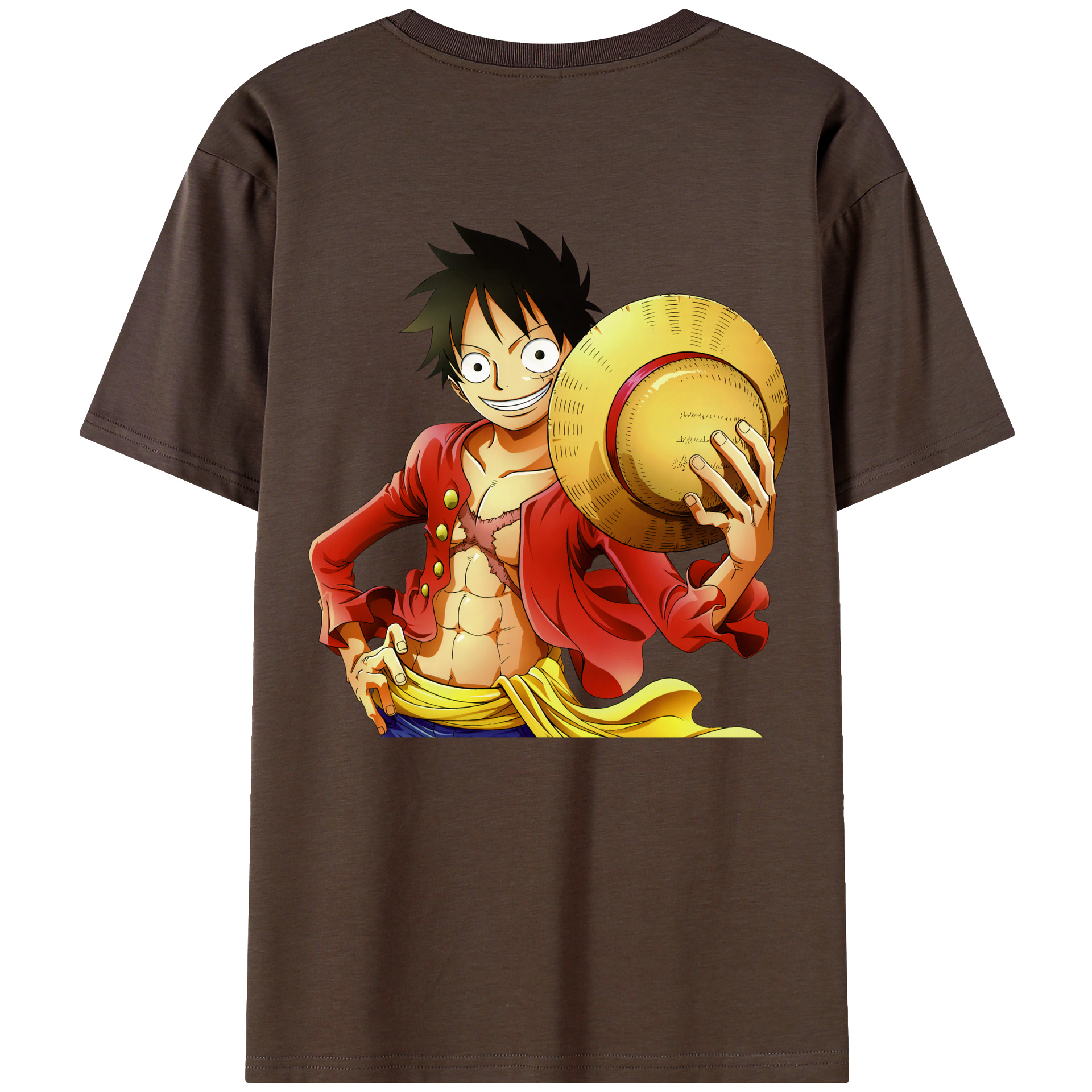 ワンピース モンキー・D・ルフィ ONE PIECE Monkey D. Luffy 綿100％半袖Tシャツ（背面プリント）