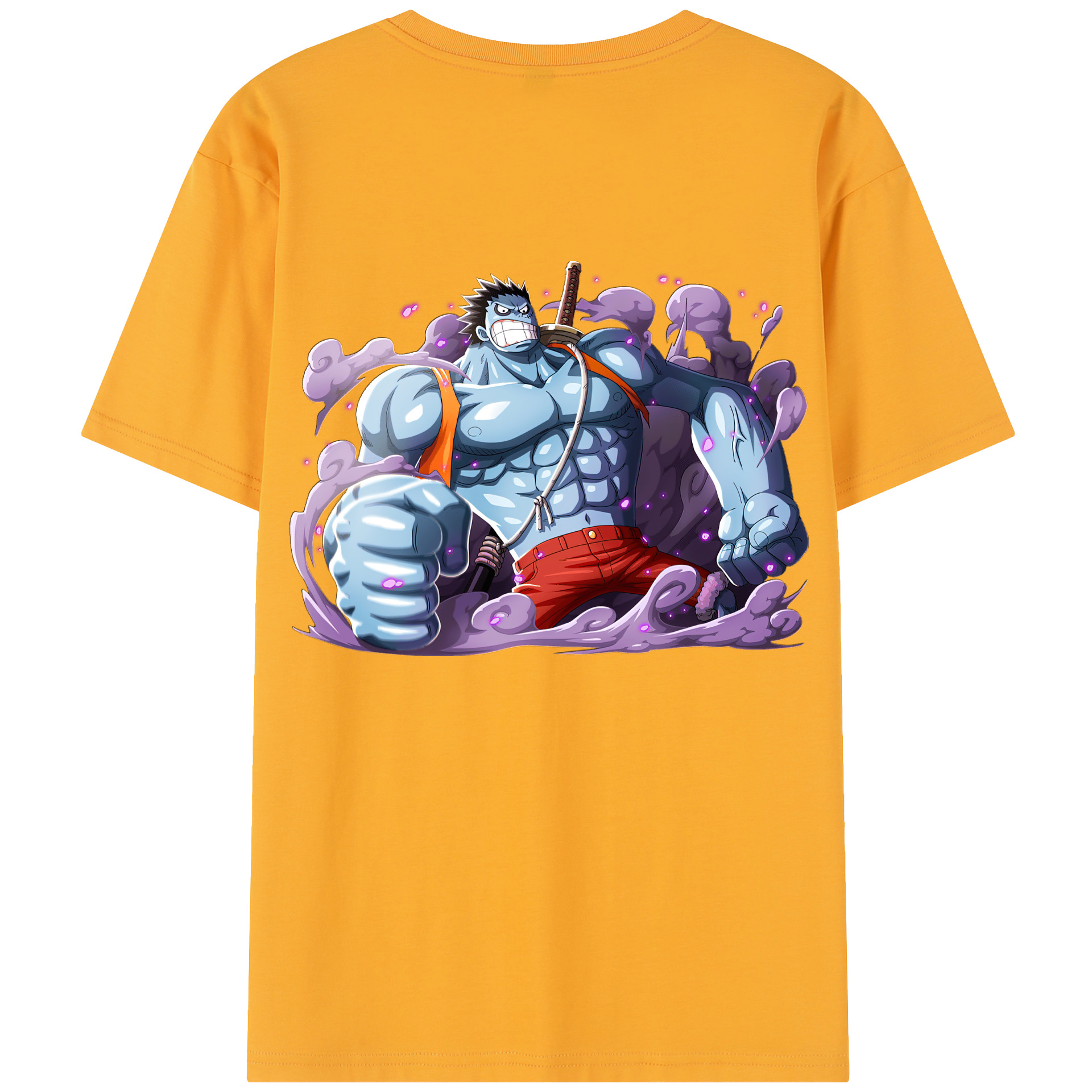 ワンピース モンキー・D・ルフィ ONE PIECE Monkey D. Luffy 綿100％半袖Tシャツ（背面プリント）