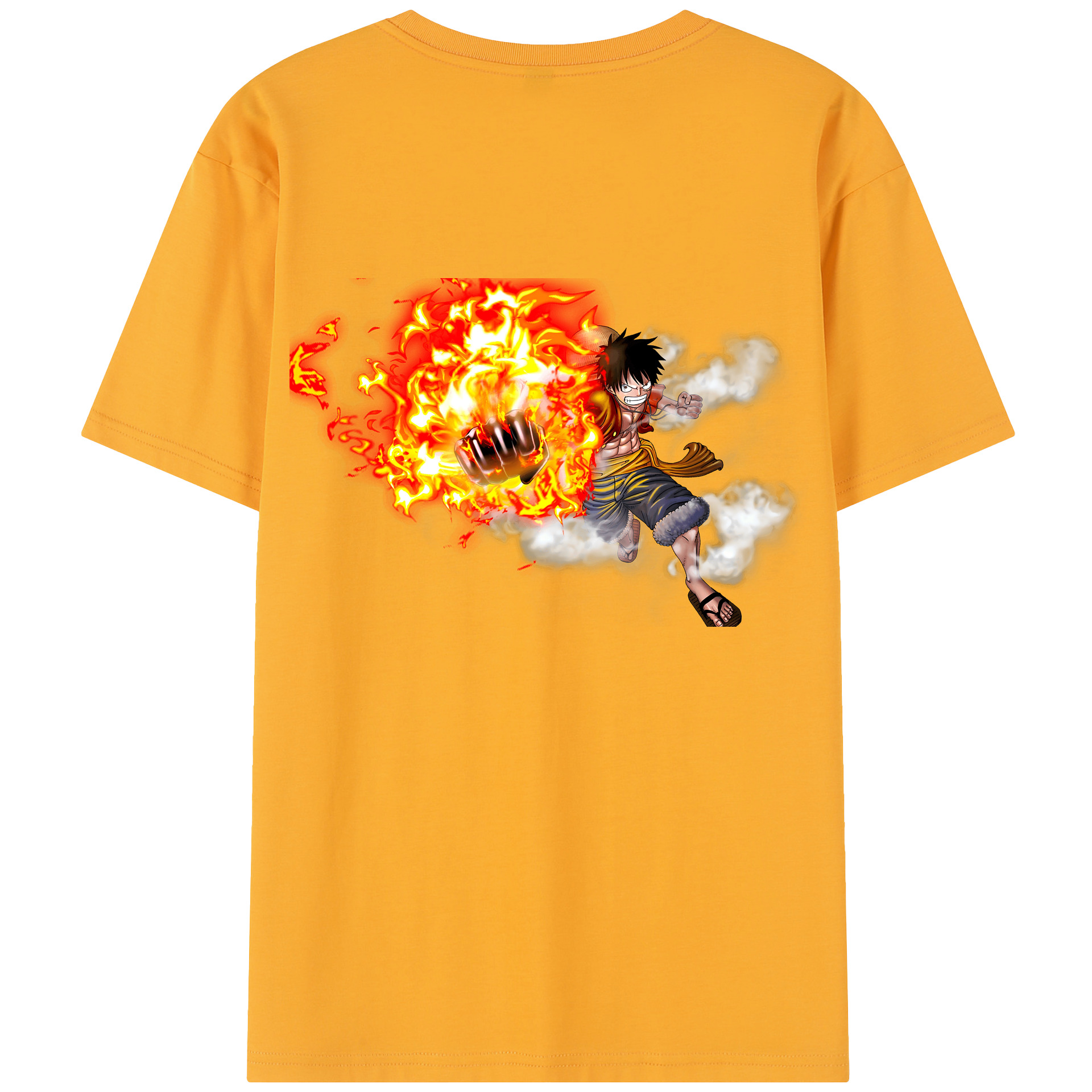 ワンピース モンキー・D・ルフィ ONE PIECE Monkey D. Luffy 綿100％半袖Tシャツ（背面プリント）