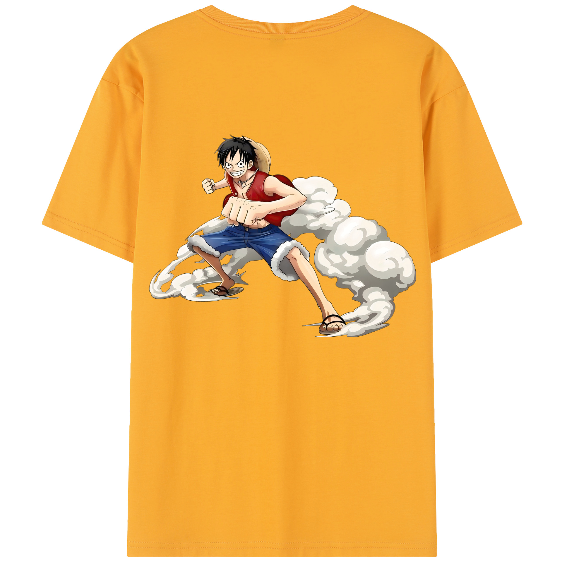 ワンピース モンキー・D・ルフィ ONE PIECE Monkey D. Luffy 綿100％半袖Tシャツ（背面プリント）