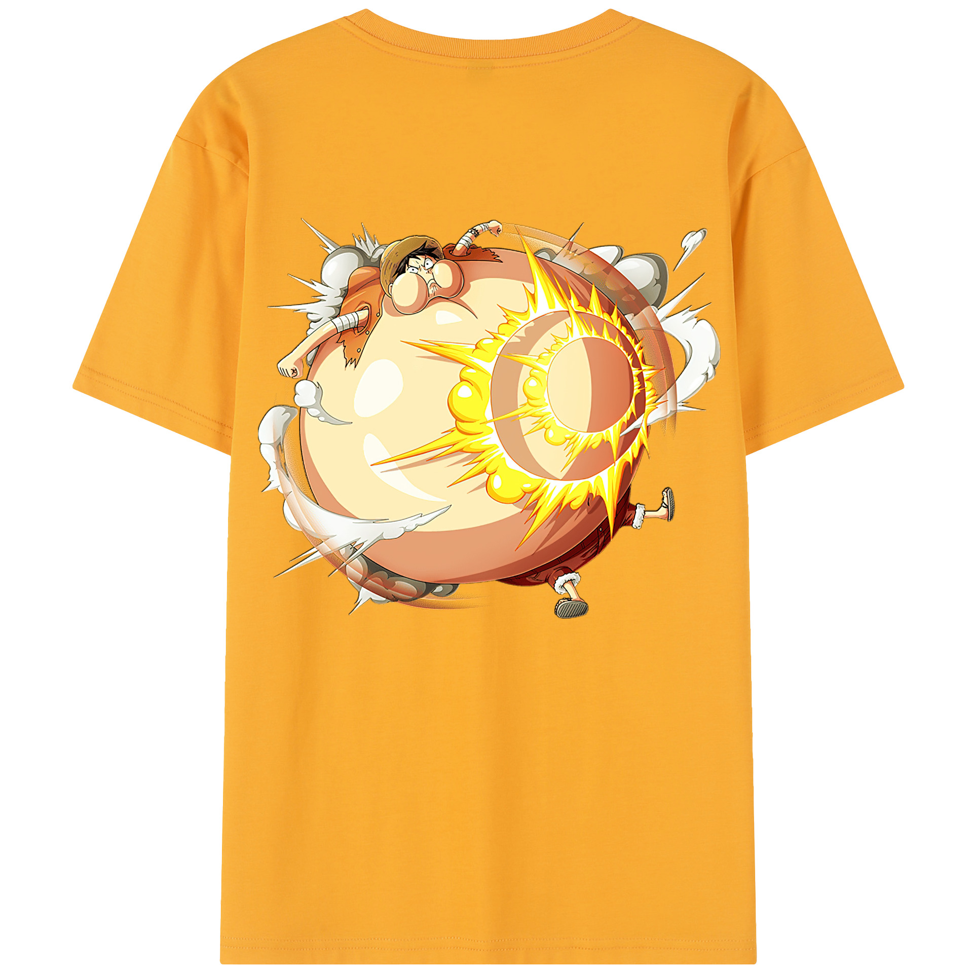 ワンピース モンキー・D・ルフィ ONE PIECE Monkey D. Luffy 綿100％半袖Tシャツ（背面プリント）