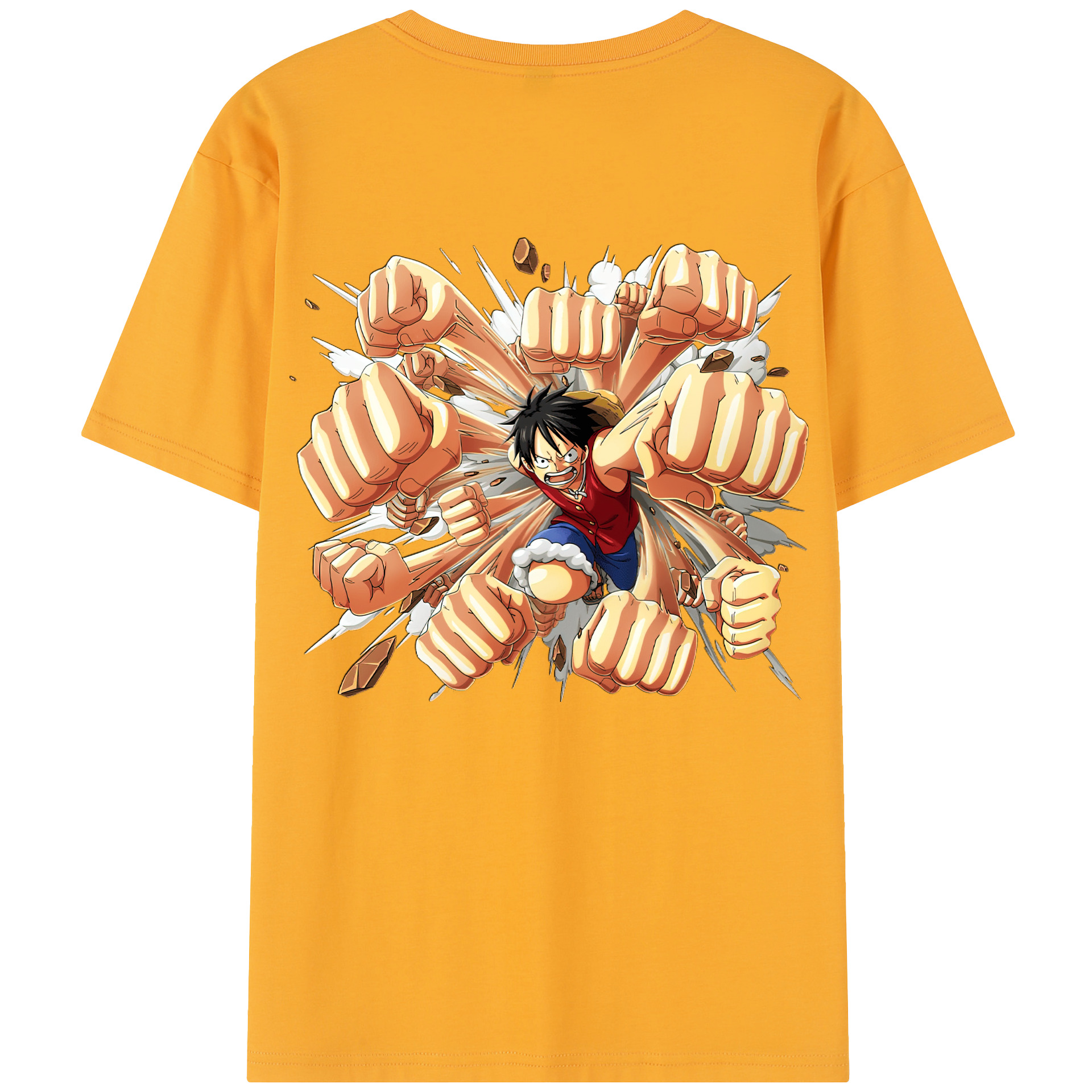 ワンピース モンキー・D・ルフィ ONE PIECE Monkey D. Luffy 綿100％半袖Tシャツ（背面プリント）