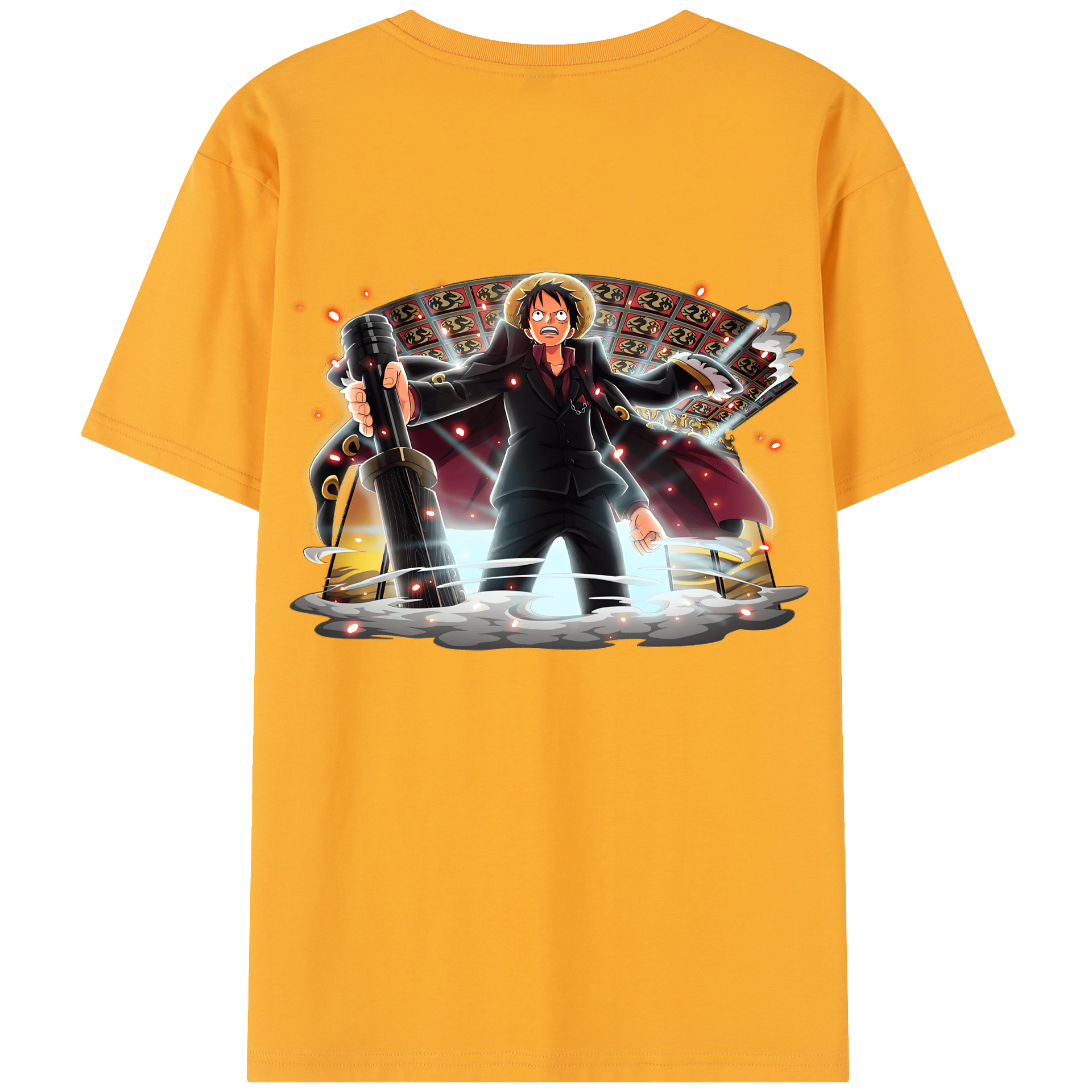 ワンピース モンキー・D・ルフィ ONE PIECE Monkey D. Luffy 綿100％半袖Tシャツ（背面プリント）