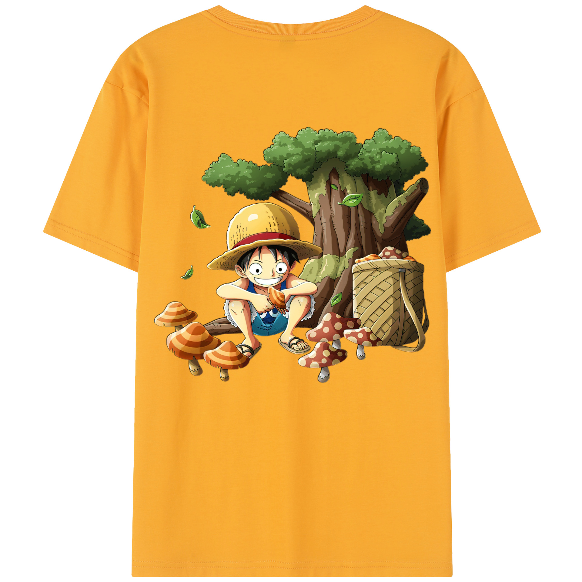 ワンピース モンキー・D・ルフィ ONE PIECE Monkey D. Luffy 綿100％半袖Tシャツ（背面プリント）