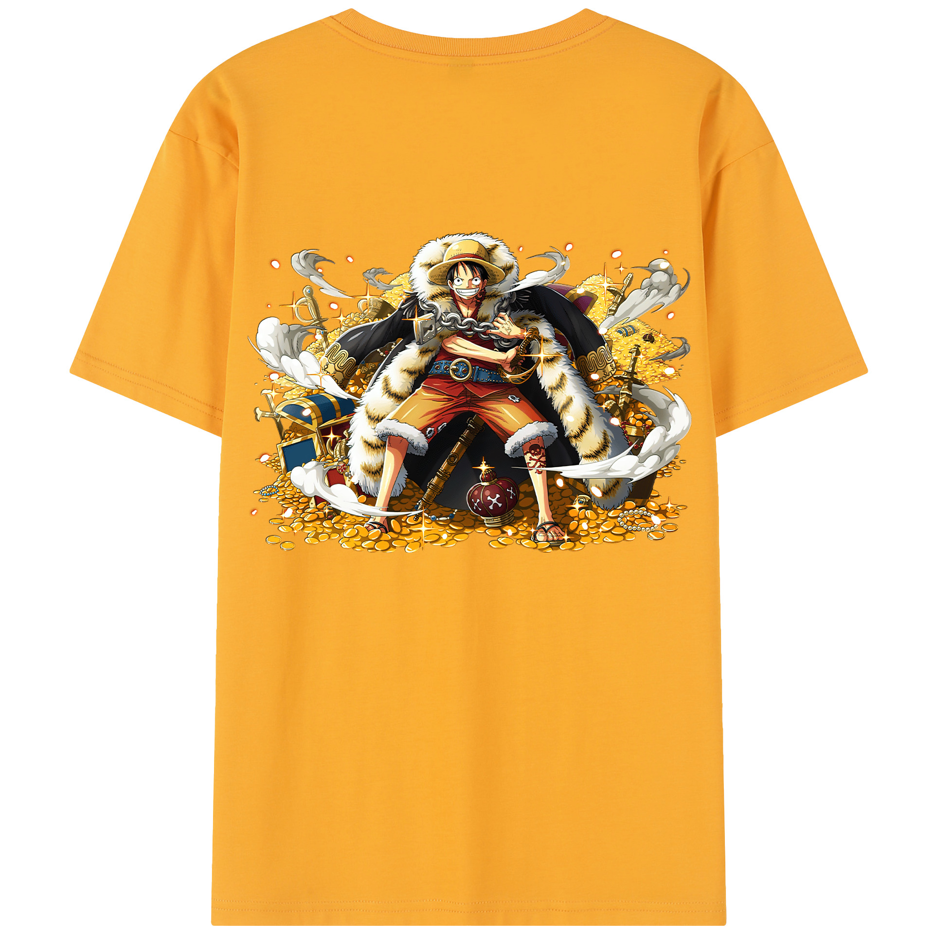 ワンピース モンキー・D・ルフィ ONE PIECE Monkey D. Luffy 綿100％半袖Tシャツ（背面プリント）
