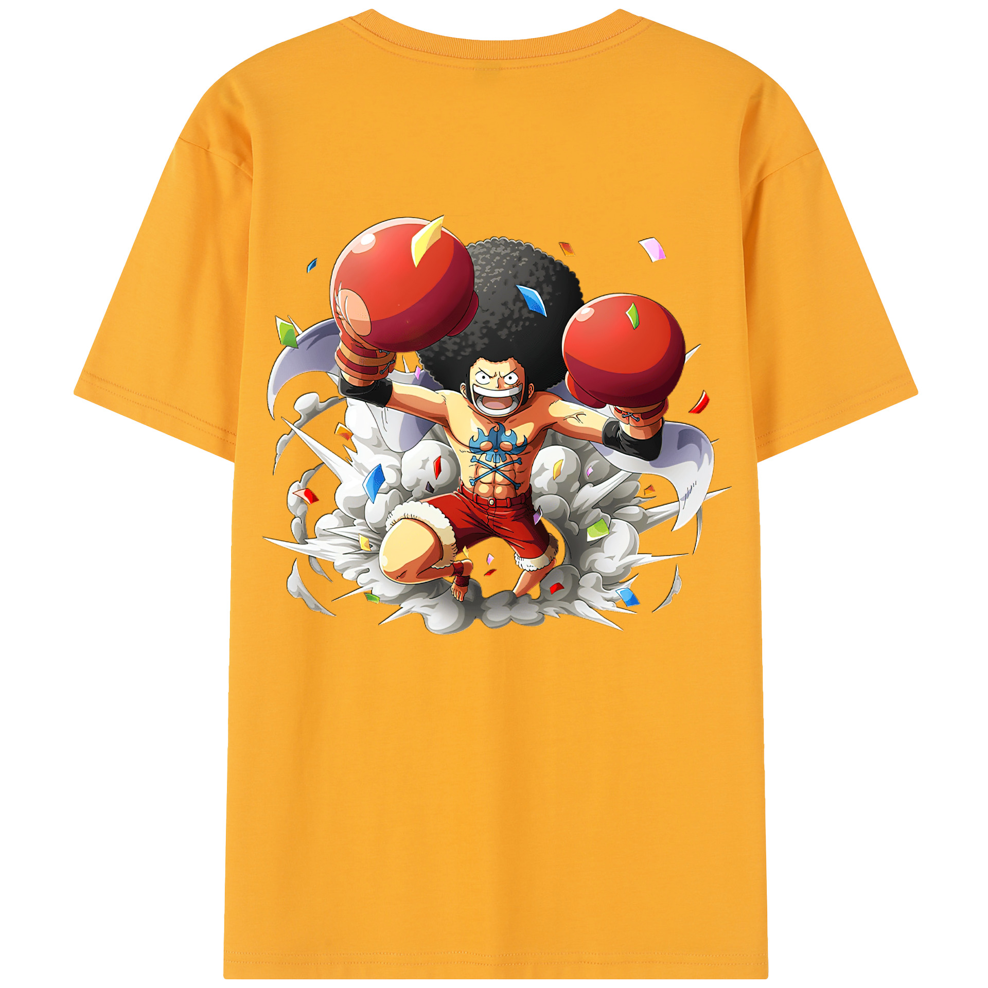ワンピース モンキー・D・ルフィ ONE PIECE Monkey D. Luffy 綿100％半袖Tシャツ（背面プリント）