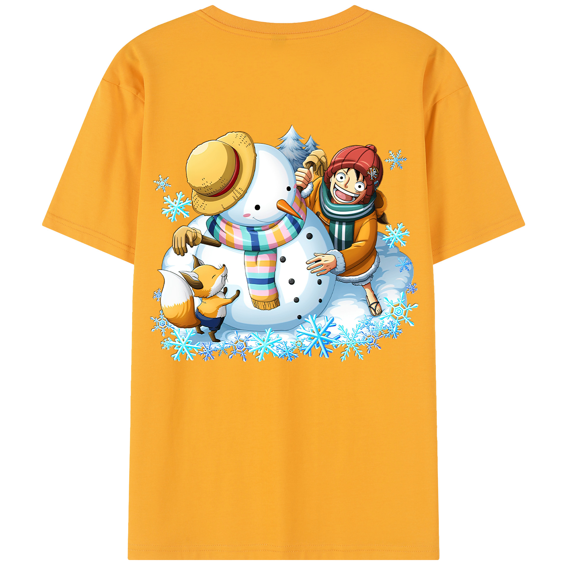 ワンピース モンキー・D・ルフィ ONE PIECE Monkey D. Luffy 綿100％半袖Tシャツ（背面プリント）