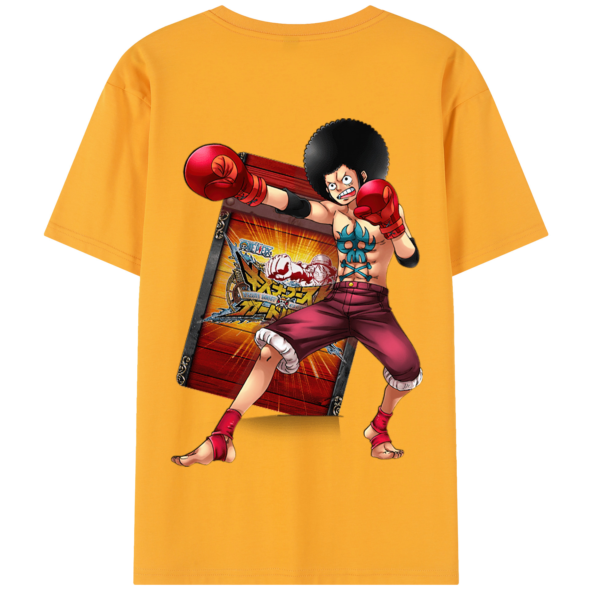ワンピース モンキー・D・ルフィ ONE PIECE Monkey D. Luffy 綿100％半袖Tシャツ（背面プリント）