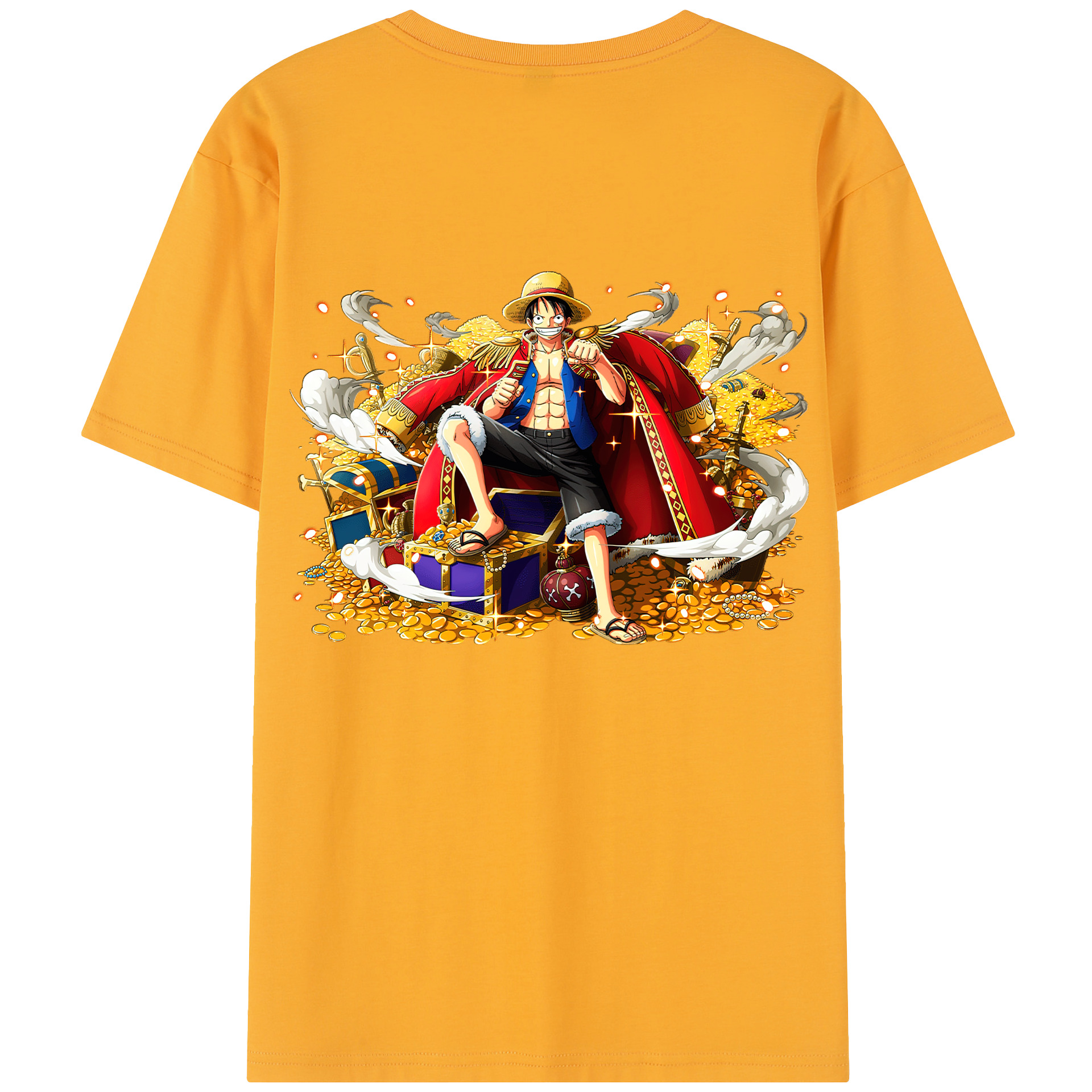 ワンピース モンキー・D・ルフィ ONE PIECE Monkey D. Luffy 綿100％半袖Tシャツ（背面プリント）