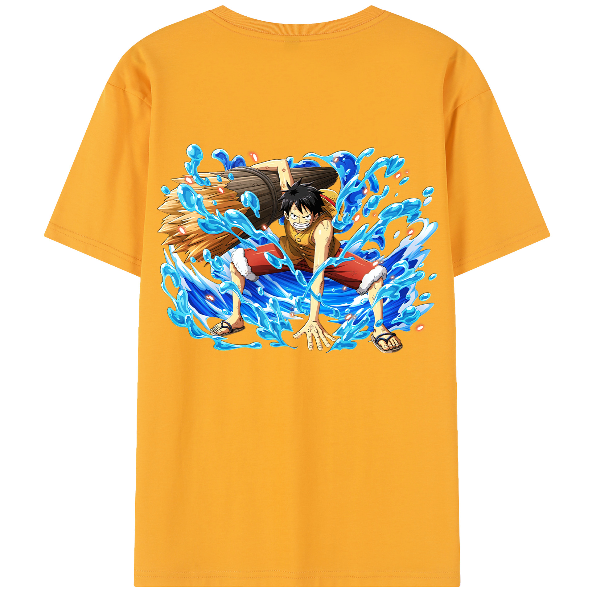 ワンピース モンキー・D・ルフィ ONE PIECE Monkey D. Luffy 綿100％半袖Tシャツ（背面プリント）