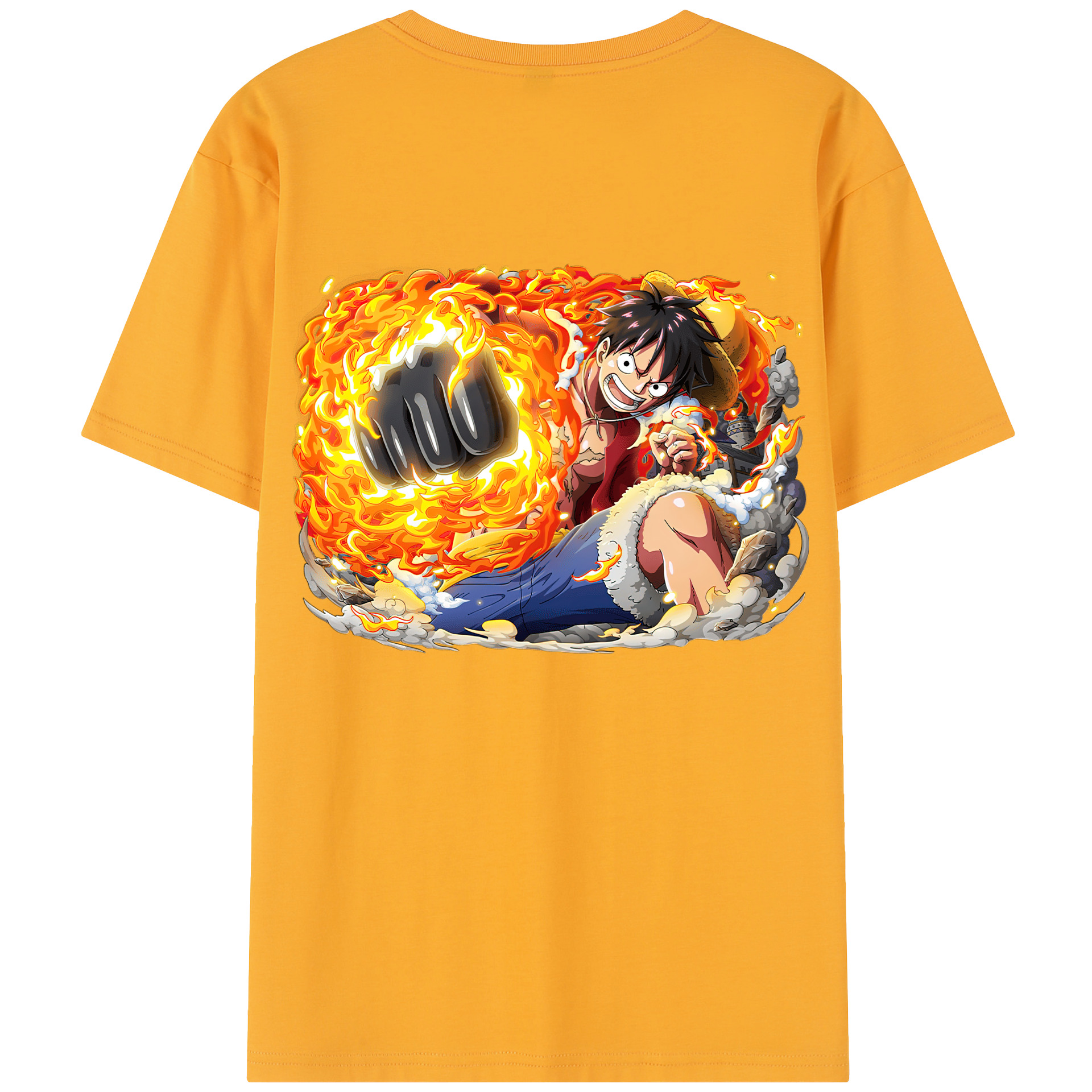 ワンピース モンキー・D・ルフィ ONE PIECE Monkey D. Luffy 綿100％半袖Tシャツ（背面プリント）