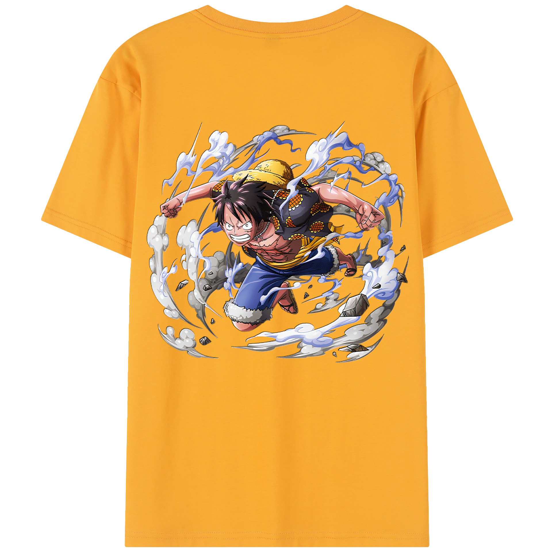 ワンピース モンキー・D・ルフィ ONE PIECE Monkey D. Luffy 綿100％半袖Tシャツ（背面プリント）