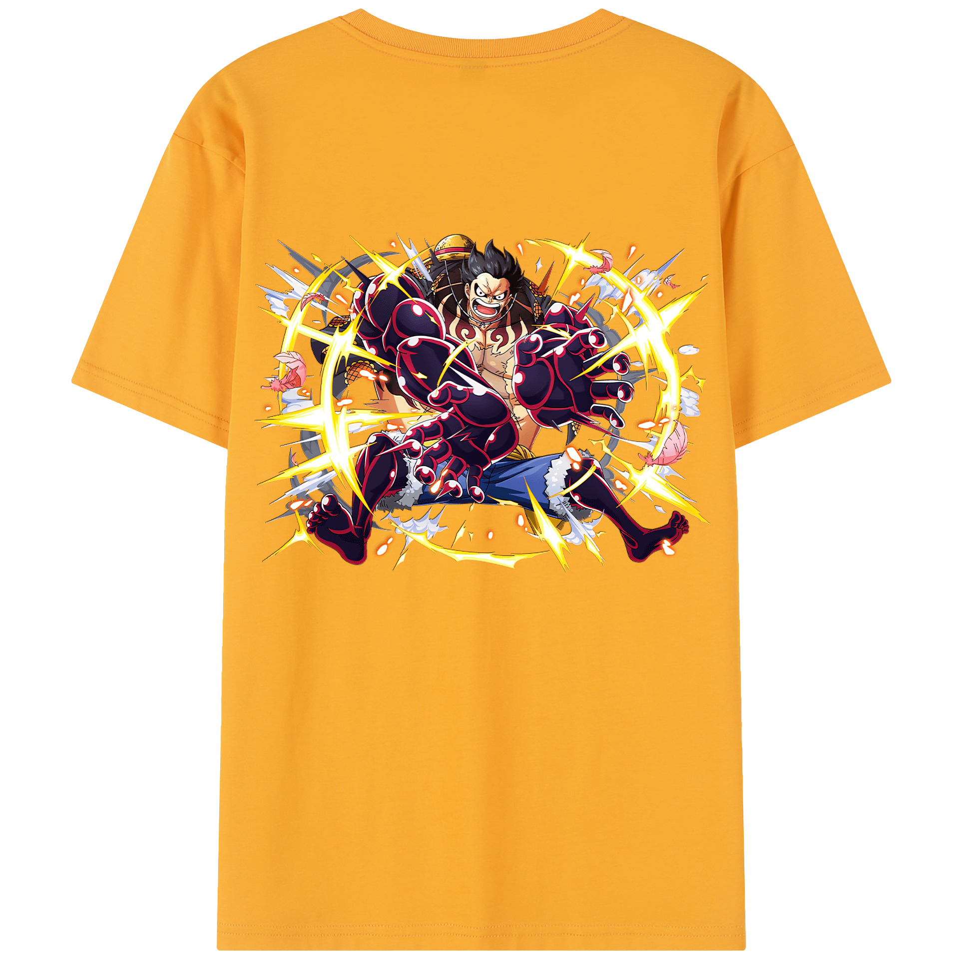 ワンピース モンキー・D・ルフィ ONE PIECE Monkey D. Luffy 綿100％半袖Tシャツ（背面プリント）