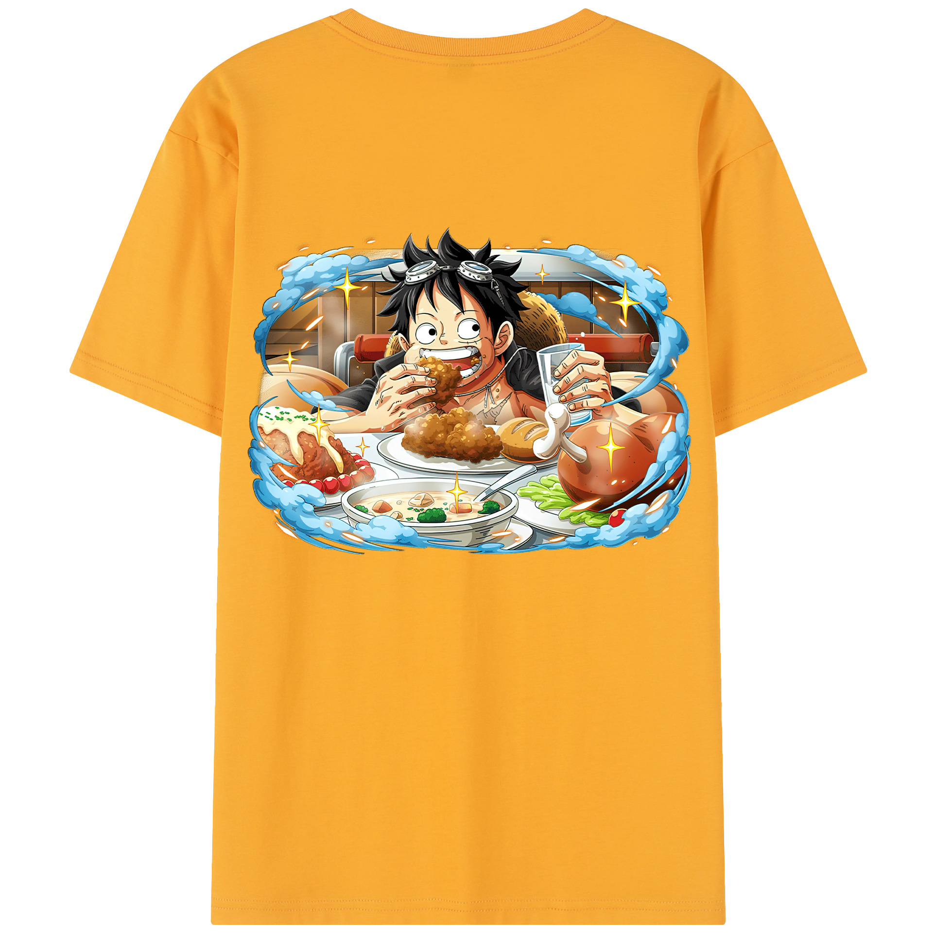ワンピース モンキー・D・ルフィ ONE PIECE Monkey D. Luffy 綿100％半袖Tシャツ（背面プリント）