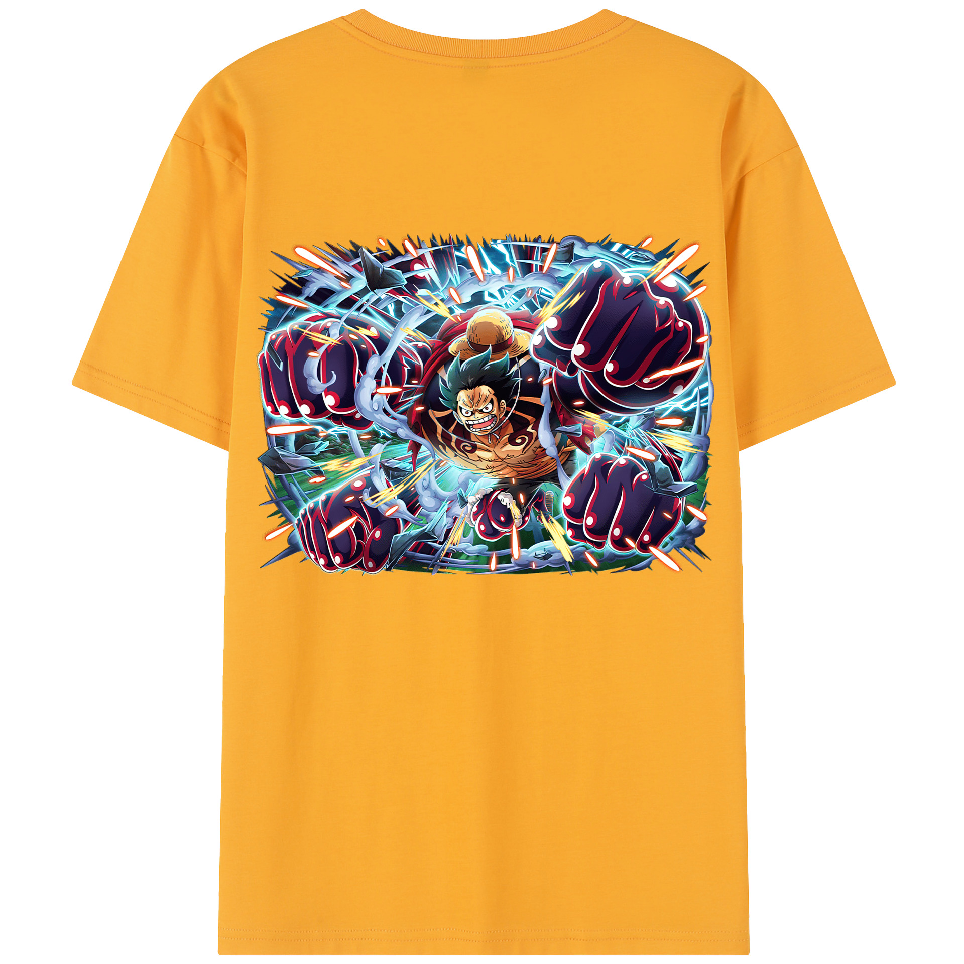 ワンピース モンキー・D・ルフィ ONE PIECE Monkey D. Luffy 綿100％半袖Tシャツ（背面プリント）