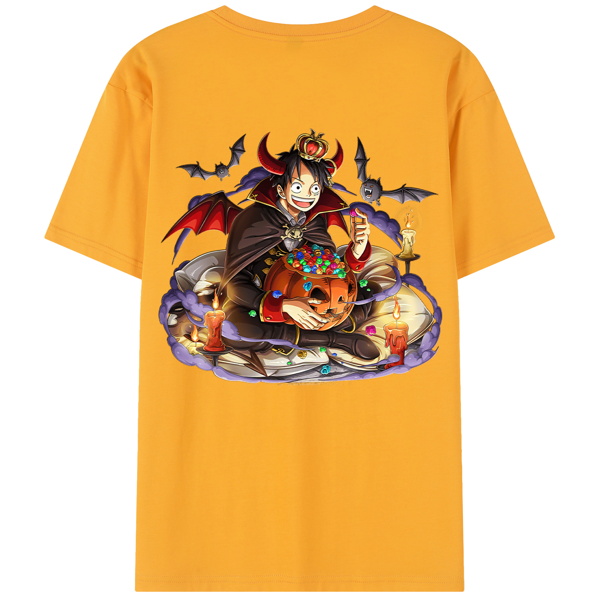 ワンピース モンキー・D・ルフィ ONE PIECE Monkey D. Luffy 綿100％半袖Tシャツ（背面プリント）
