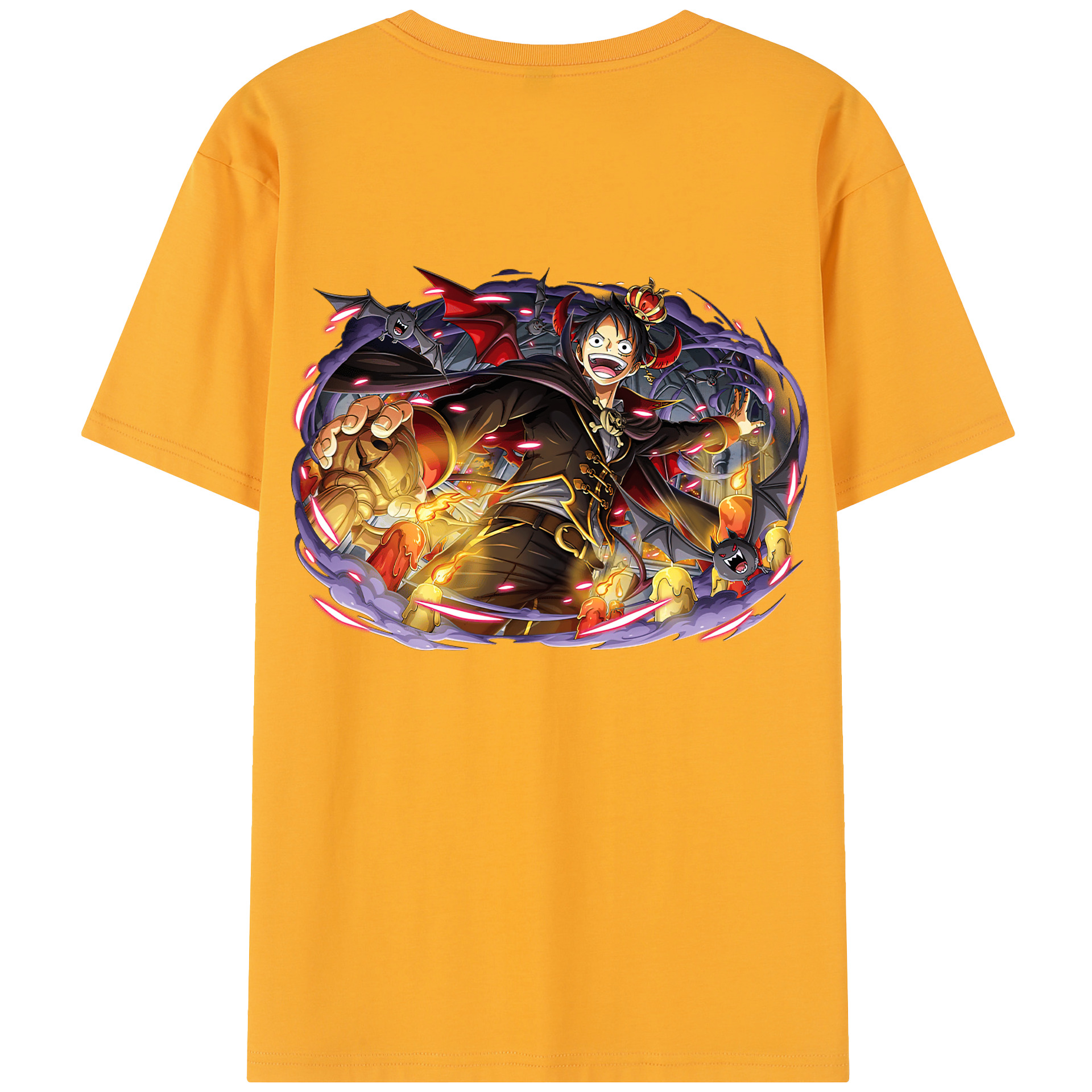 ワンピース モンキー・D・ルフィ ONE PIECE Monkey D. Luffy 綿100％半袖Tシャツ（背面プリント）