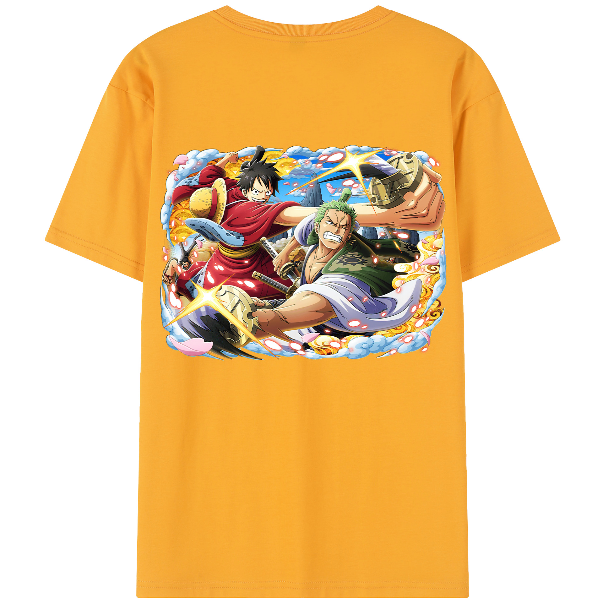 ワンピース モンキー・D・ルフィ ONE PIECE Monkey D. Luffy 綿100％半袖Tシャツ（背面プリント）