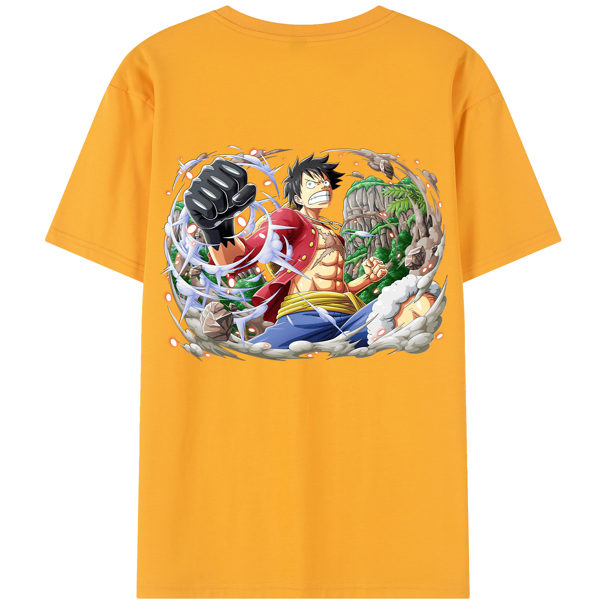 ワンピース モンキー・D・ルフィ ONE PIECE Monkey D. Luffy 綿100％半袖Tシャツ（背面プリント）