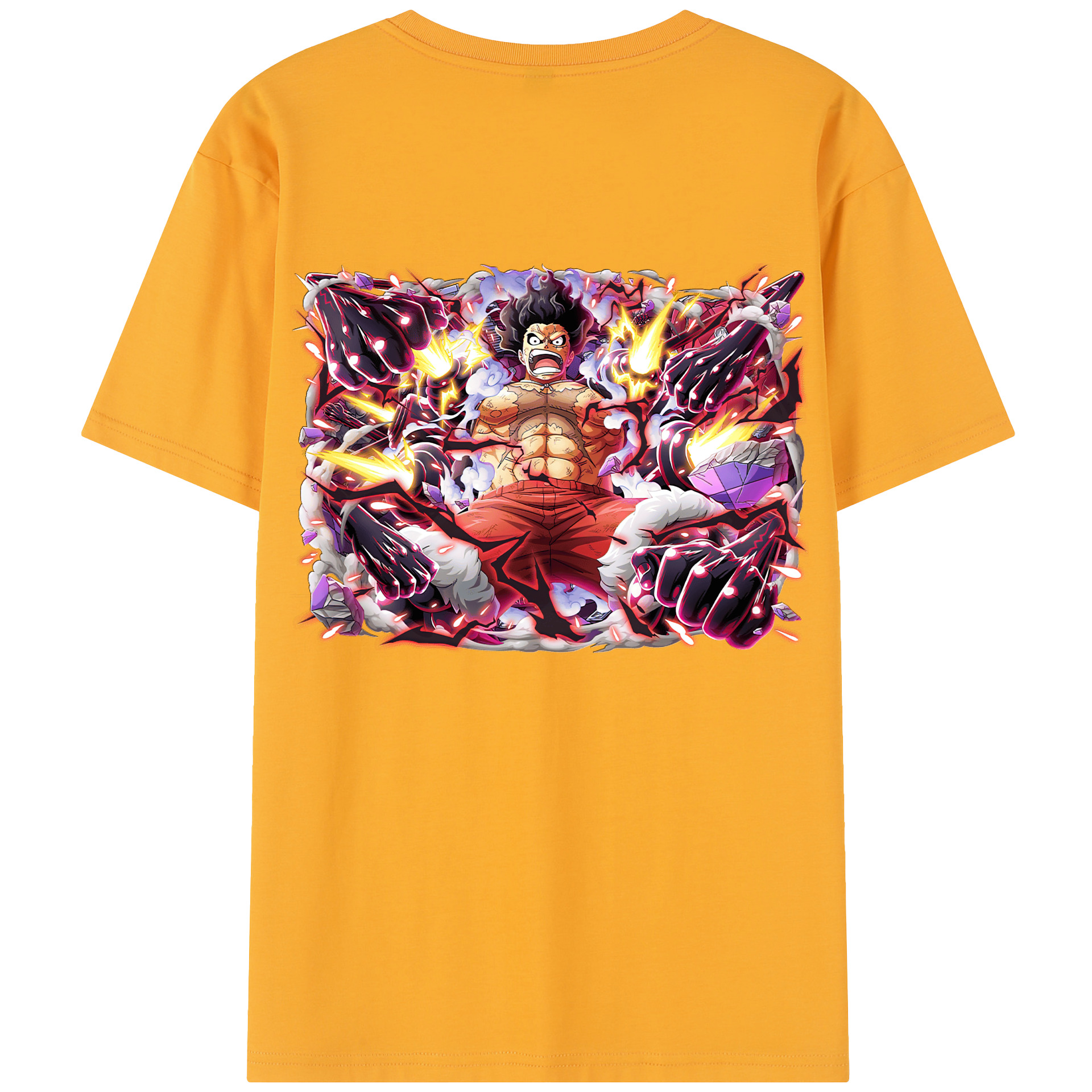 ワンピース モンキー・D・ルフィ ONE PIECE Monkey D. Luffy 綿100％半袖Tシャツ（背面プリント）