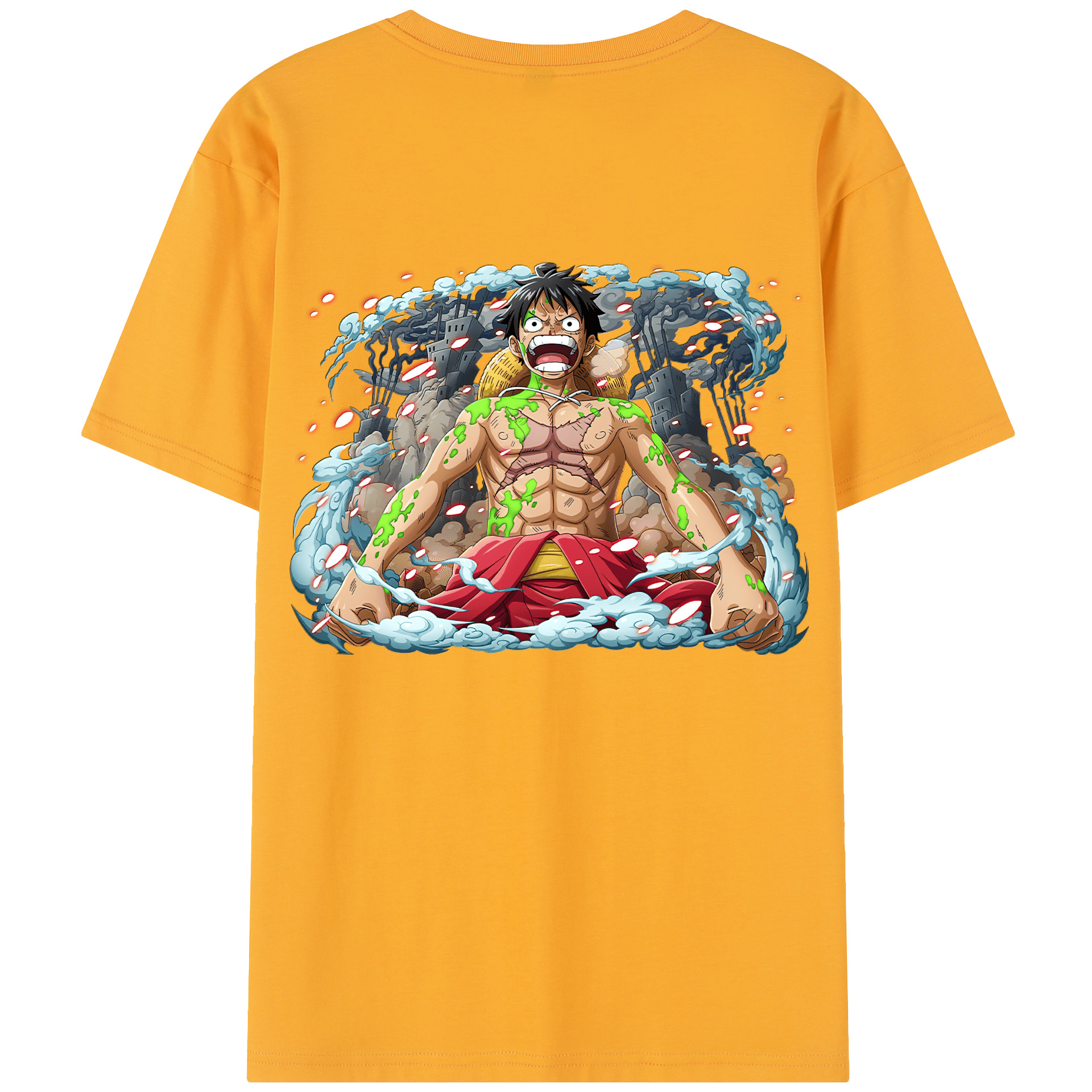 ワンピース モンキー・D・ルフィ ONE PIECE Monkey D. Luffy 綿100％半袖Tシャツ（背面プリント）