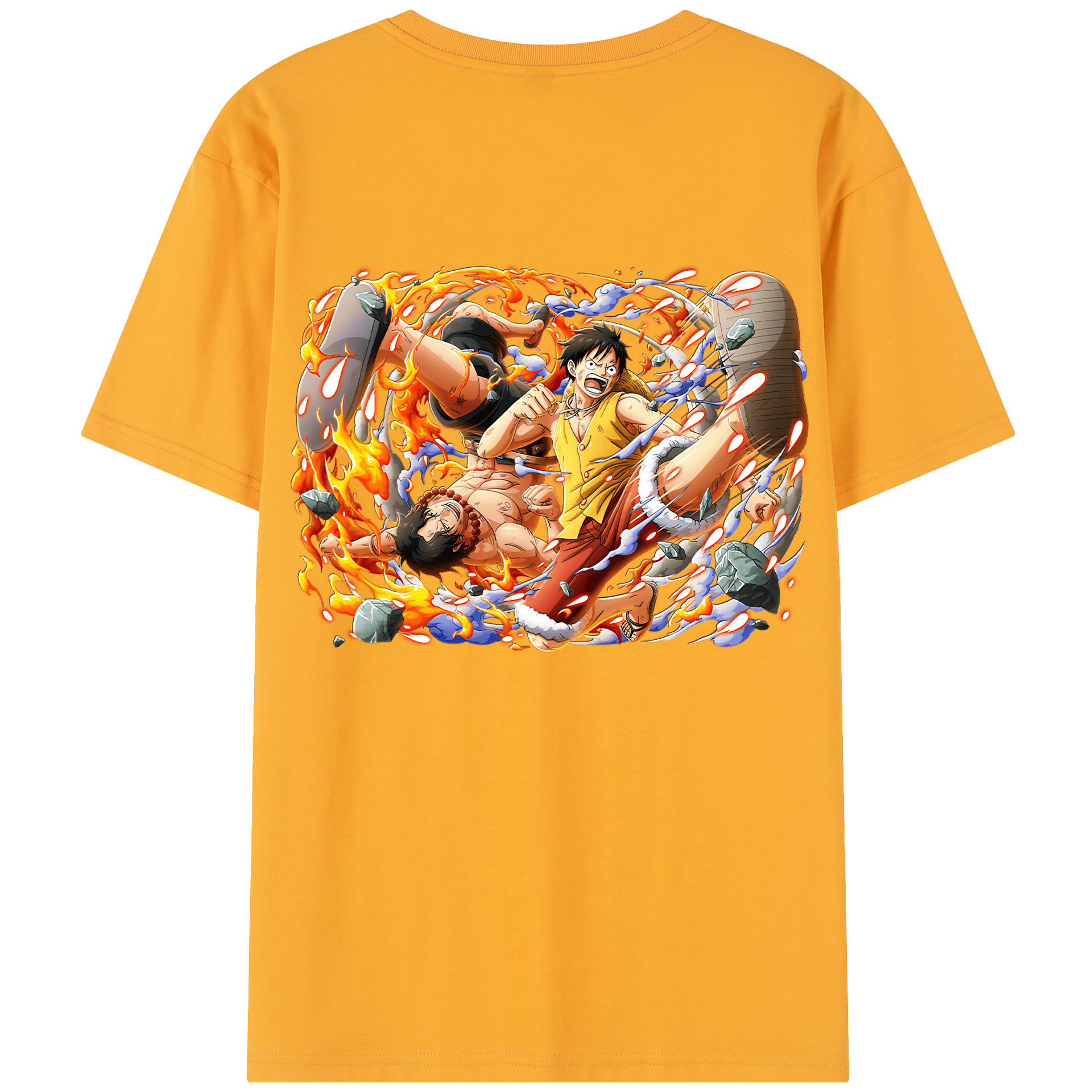 ワンピース モンキー・D・ルフィ ONE PIECE Monkey D. Luffy 綿100％半袖Tシャツ（背面プリント）