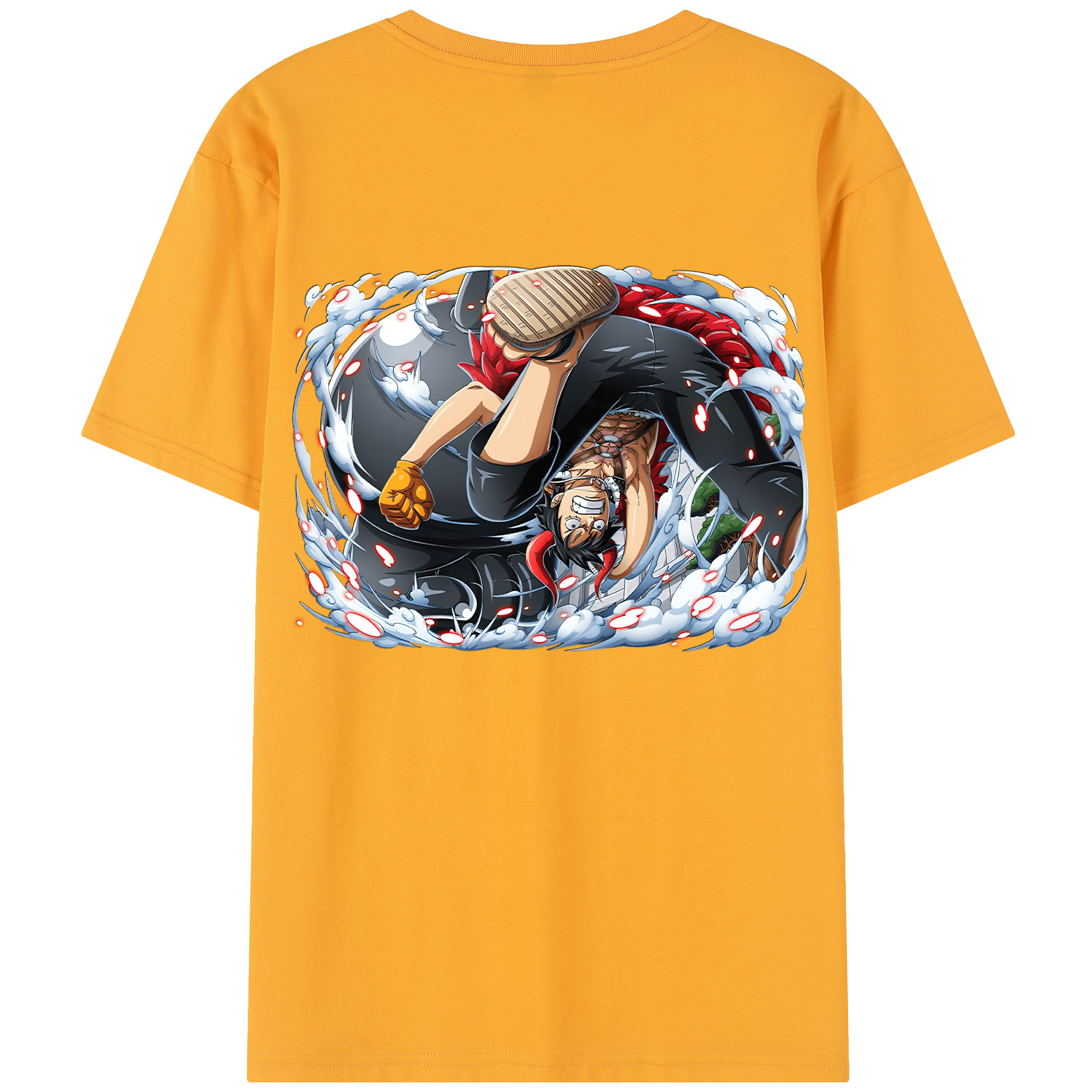 ワンピース モンキー・D・ルフィ ONE PIECE Monkey D. Luffy 綿100％半袖Tシャツ（背面プリント）