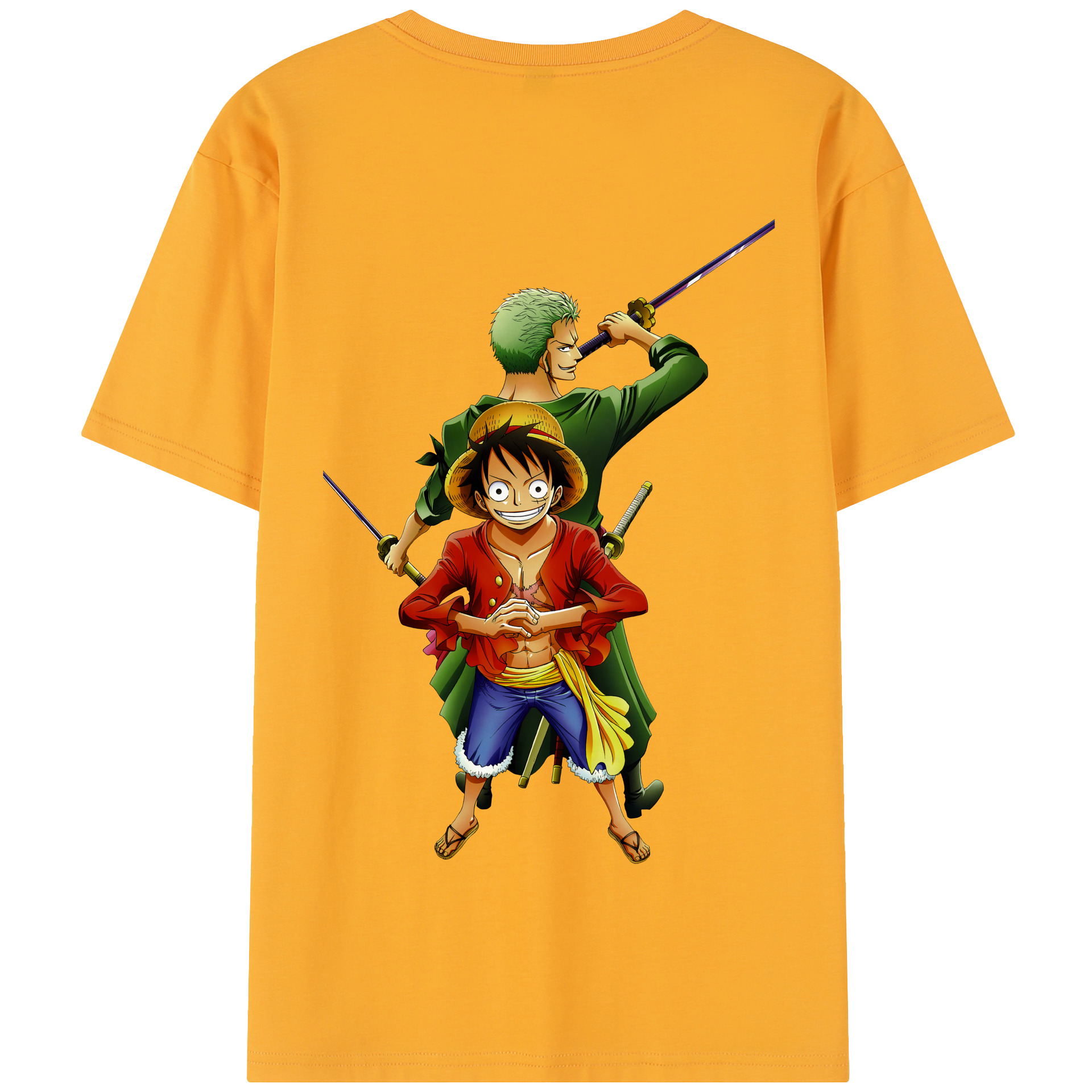 ワンピース モンキー・D・ルフィ ONE PIECE Monkey D. Luffy 綿100％半袖Tシャツ（背面プリント）