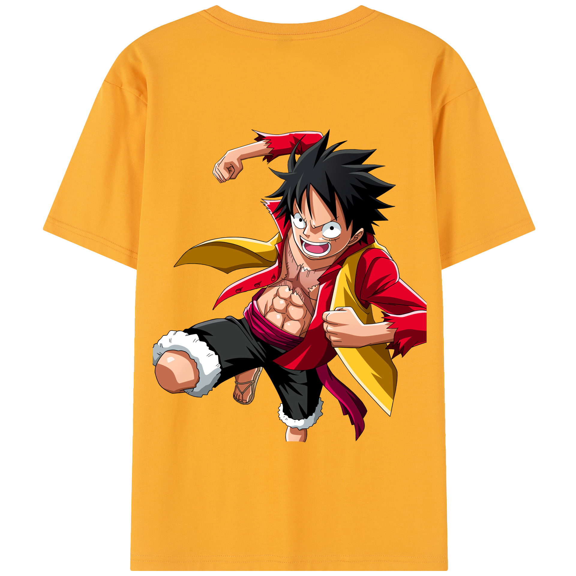 ワンピース モンキー・D・ルフィ ONE PIECE Monkey D. Luffy 綿100％半袖Tシャツ（背面プリント）