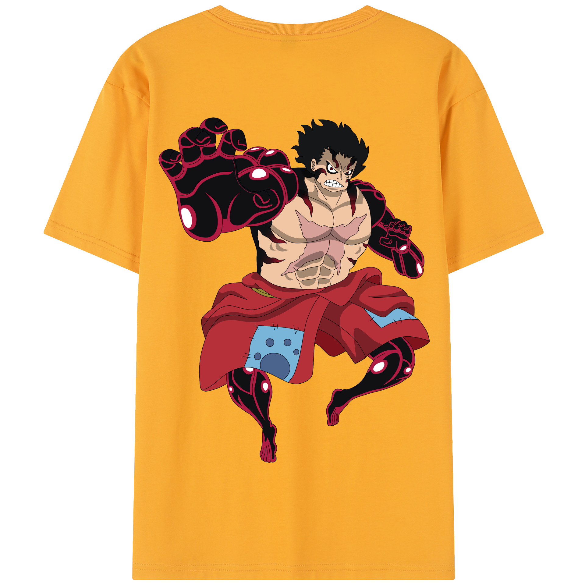 ワンピース モンキー・D・ルフィ ONE PIECE Monkey D. Luffy 綿100％半袖Tシャツ（背面プリント）