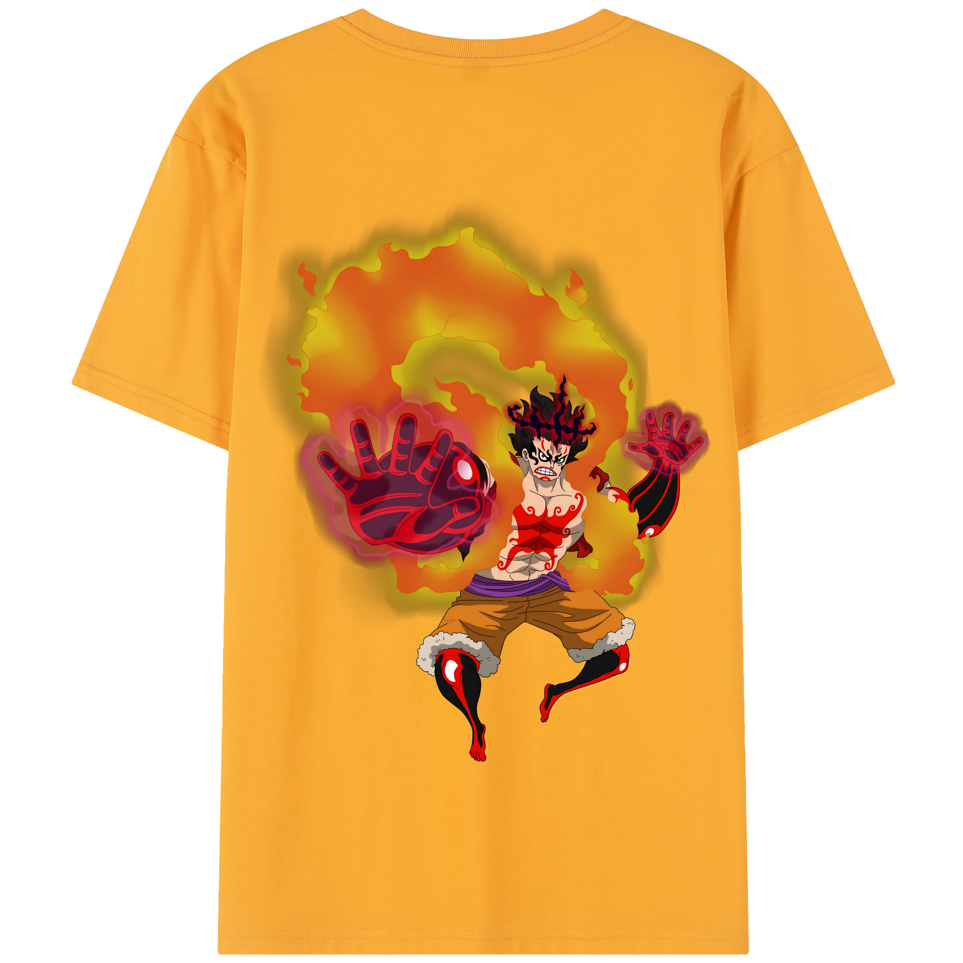 ワンピース モンキー・D・ルフィ ONE PIECE Monkey D. Luffy 綿100％半袖Tシャツ（背面プリント）