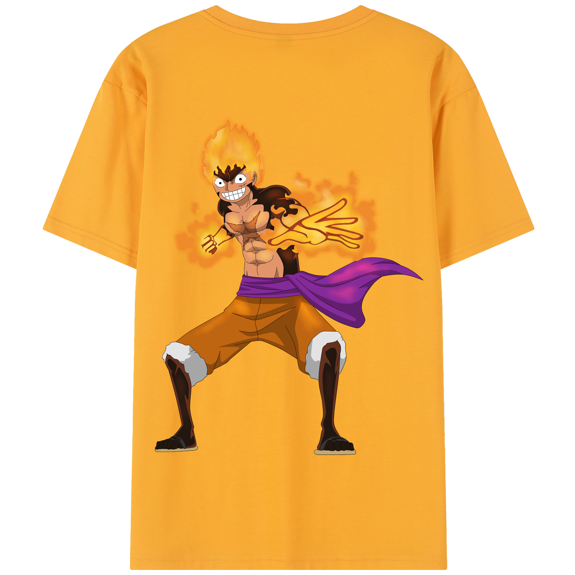ワンピース モンキー・D・ルフィ ONE PIECE Monkey D. Luffy 綿100％半袖Tシャツ（背面プリント）
