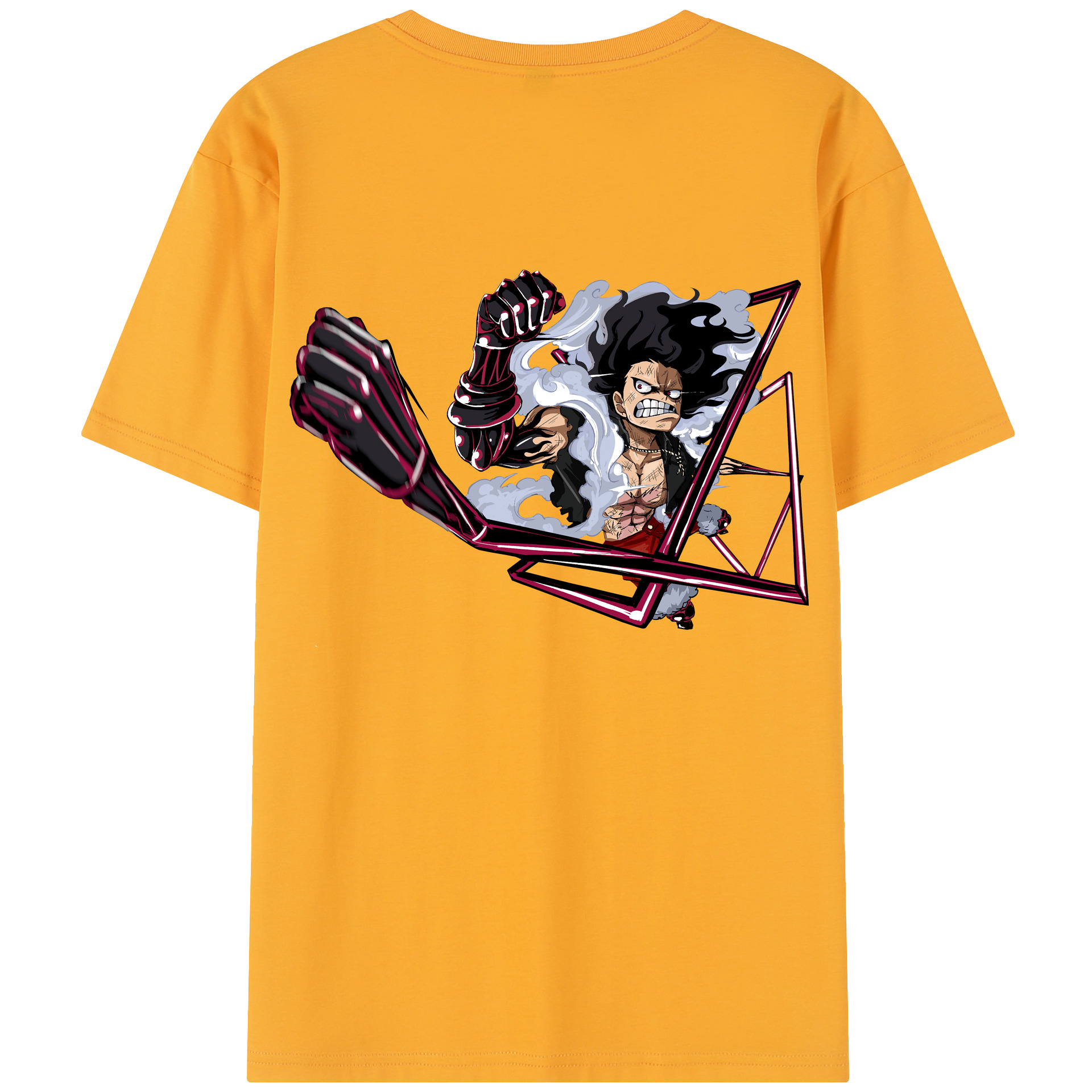 ワンピース モンキー・D・ルフィ ONE PIECE Monkey D. Luffy 綿100％半袖Tシャツ（背面プリント）