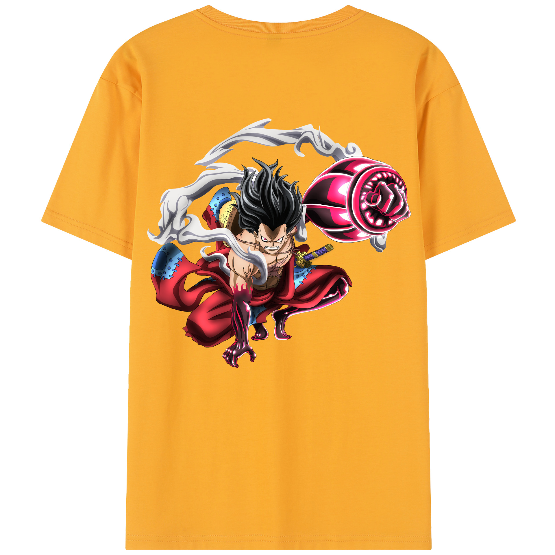 ワンピース モンキー・D・ルフィ ONE PIECE Monkey D. Luffy 綿100％半袖Tシャツ（背面プリント）