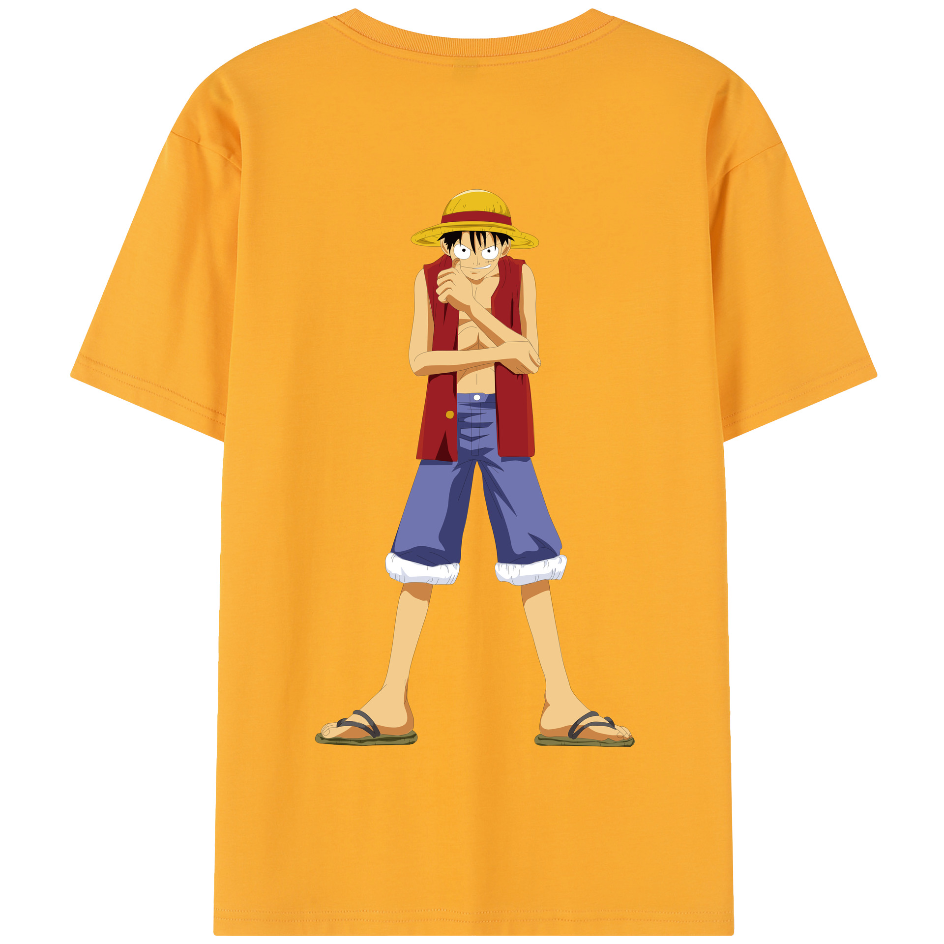 ワンピース モンキー・D・ルフィ ONE PIECE Monkey D. Luffy 綿100％半袖Tシャツ（背面プリント）