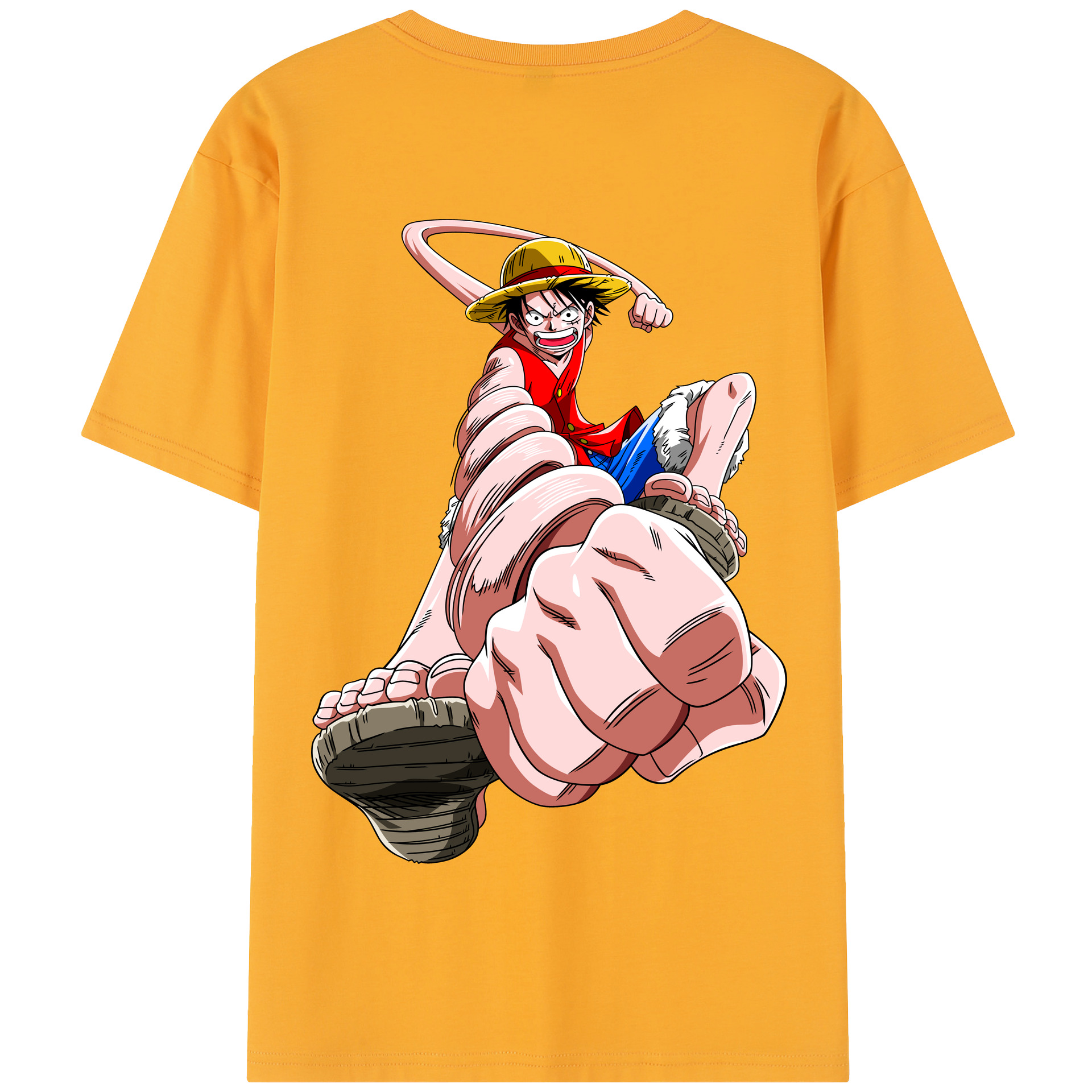 ワンピース モンキー・D・ルフィ ONE PIECE Monkey D. Luffy 綿100％半袖Tシャツ（背面プリント）