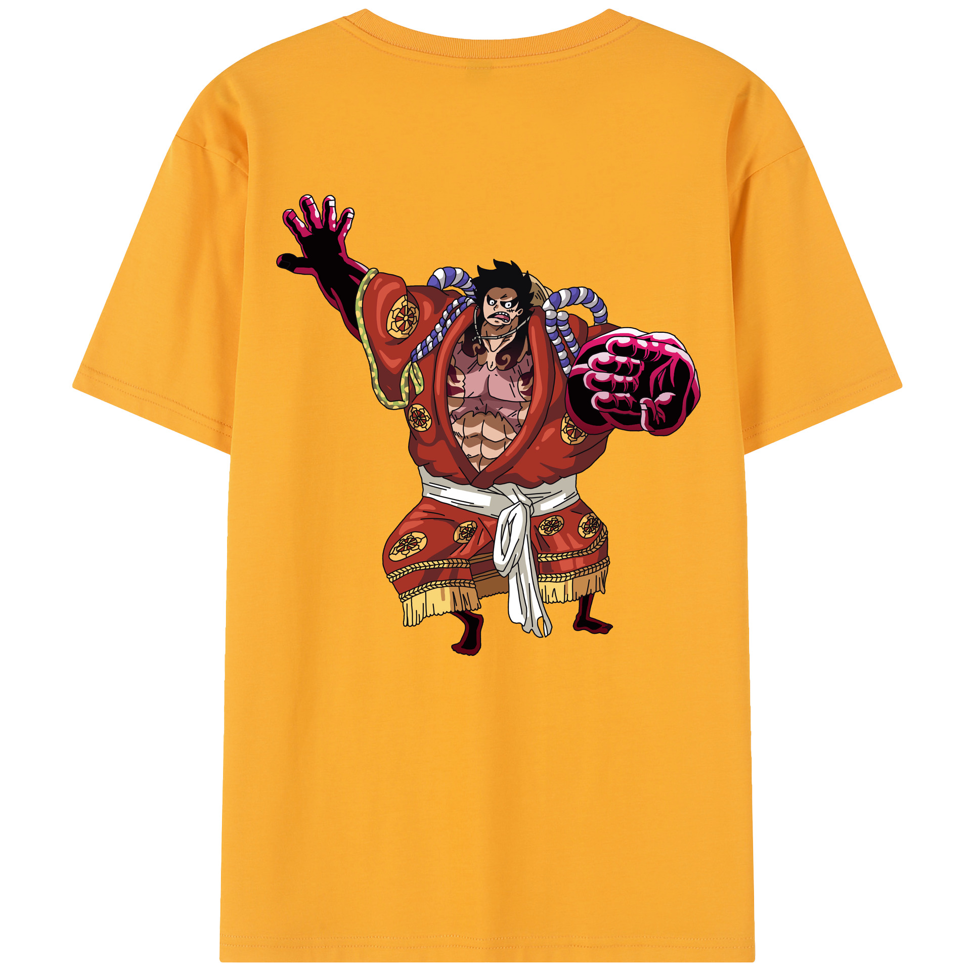 ワンピース モンキー・D・ルフィ ONE PIECE Monkey D. Luffy 綿100％半袖Tシャツ（背面プリント）