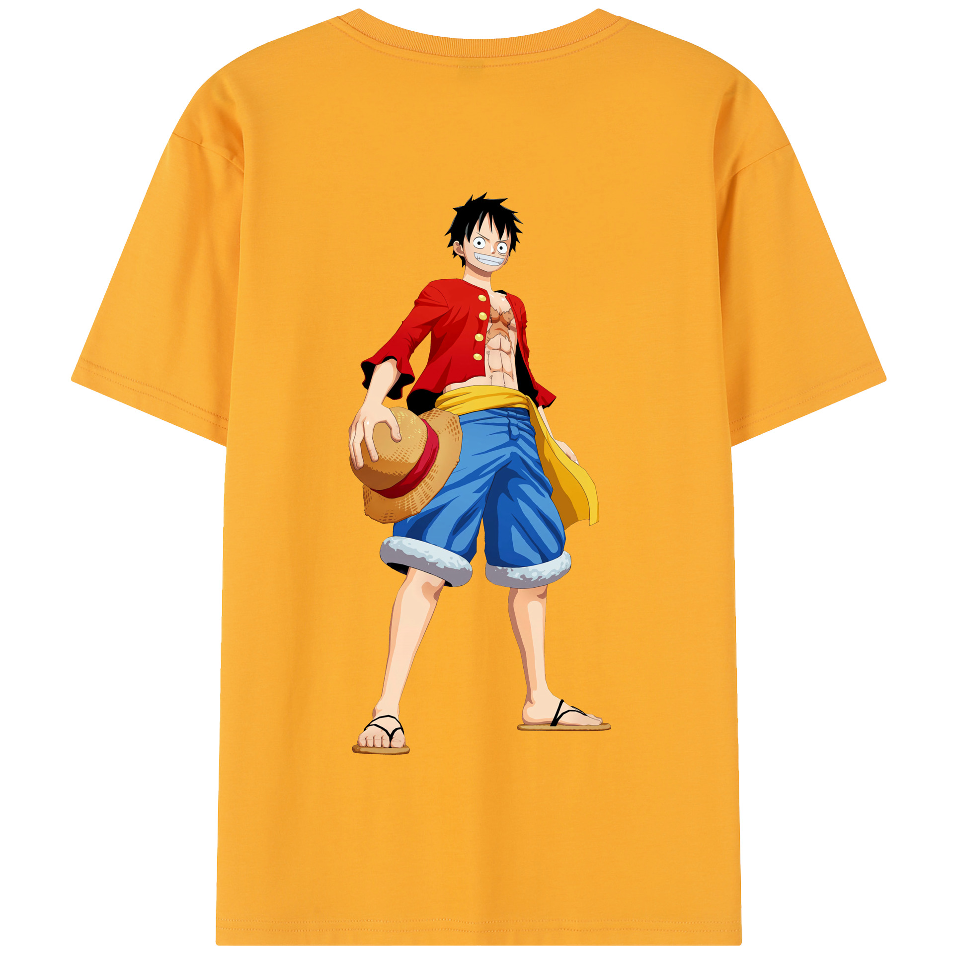 ワンピース モンキー・D・ルフィ ONE PIECE Monkey D. Luffy 綿100％半袖Tシャツ（背面プリント）