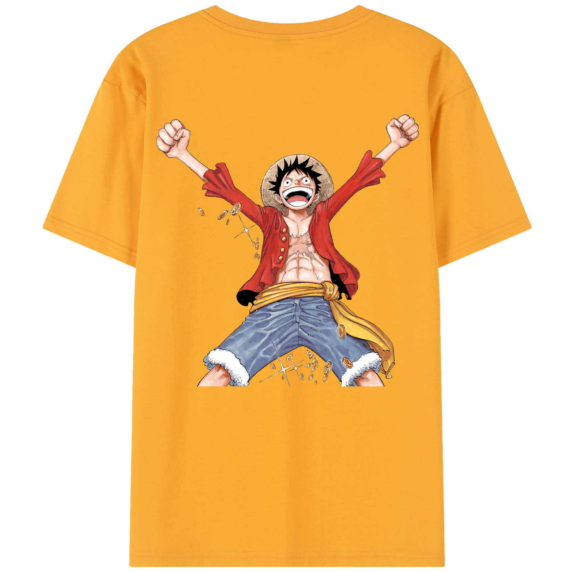 ワンピース モンキー・D・ルフィ ONE PIECE Monkey D. Luffy 綿100％半袖Tシャツ（背面プリント）
