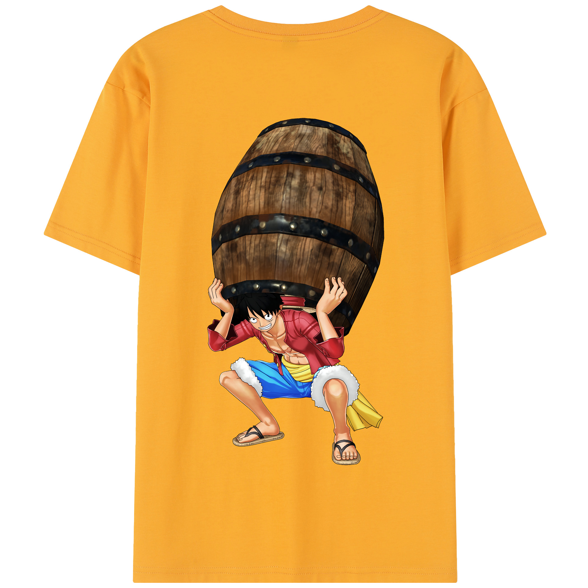 ワンピース モンキー・D・ルフィ ONE PIECE Monkey D. Luffy 綿100％半袖Tシャツ（背面プリント）
