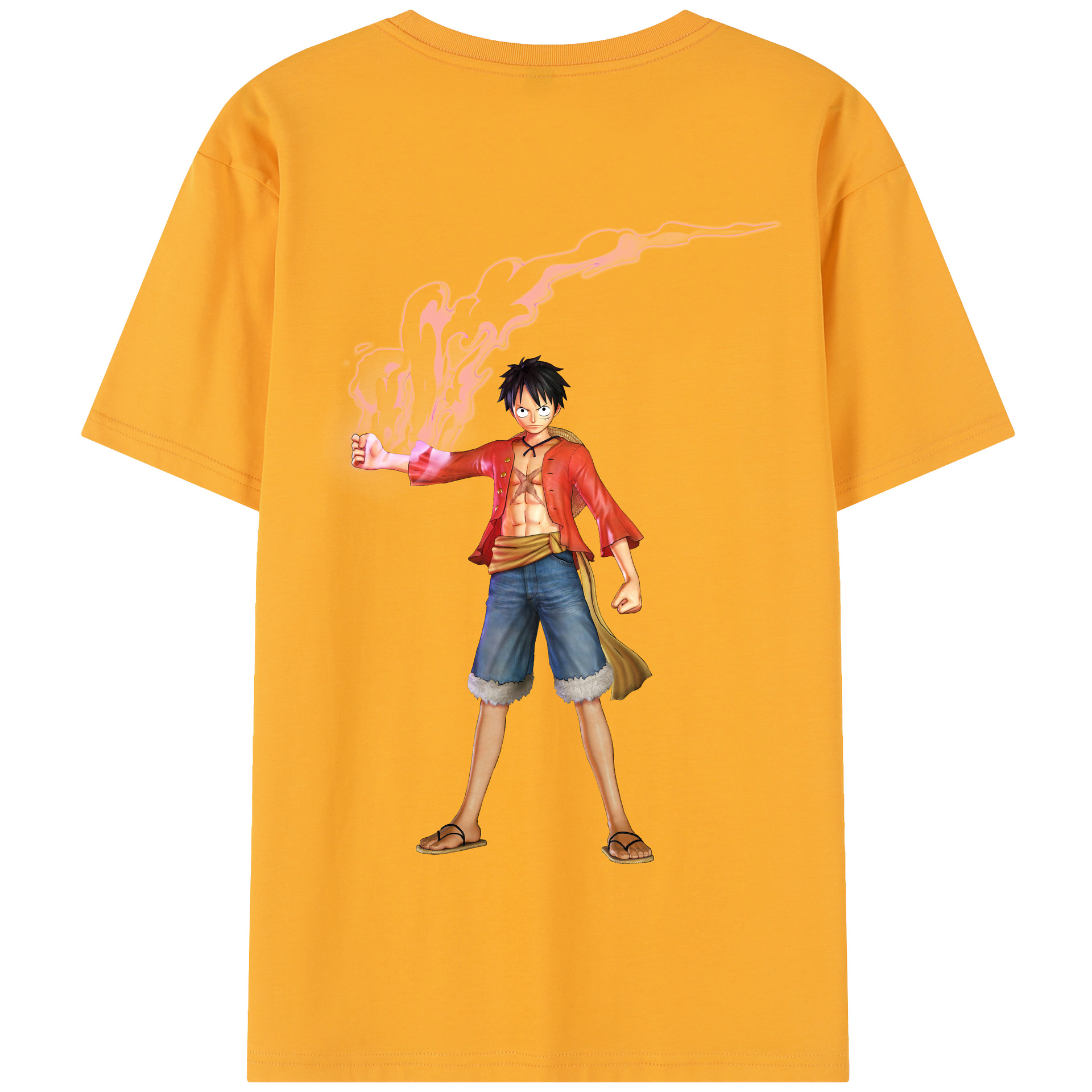 ワンピース モンキー・D・ルフィ ONE PIECE Monkey D. Luffy 綿100％半袖Tシャツ（背面プリント）